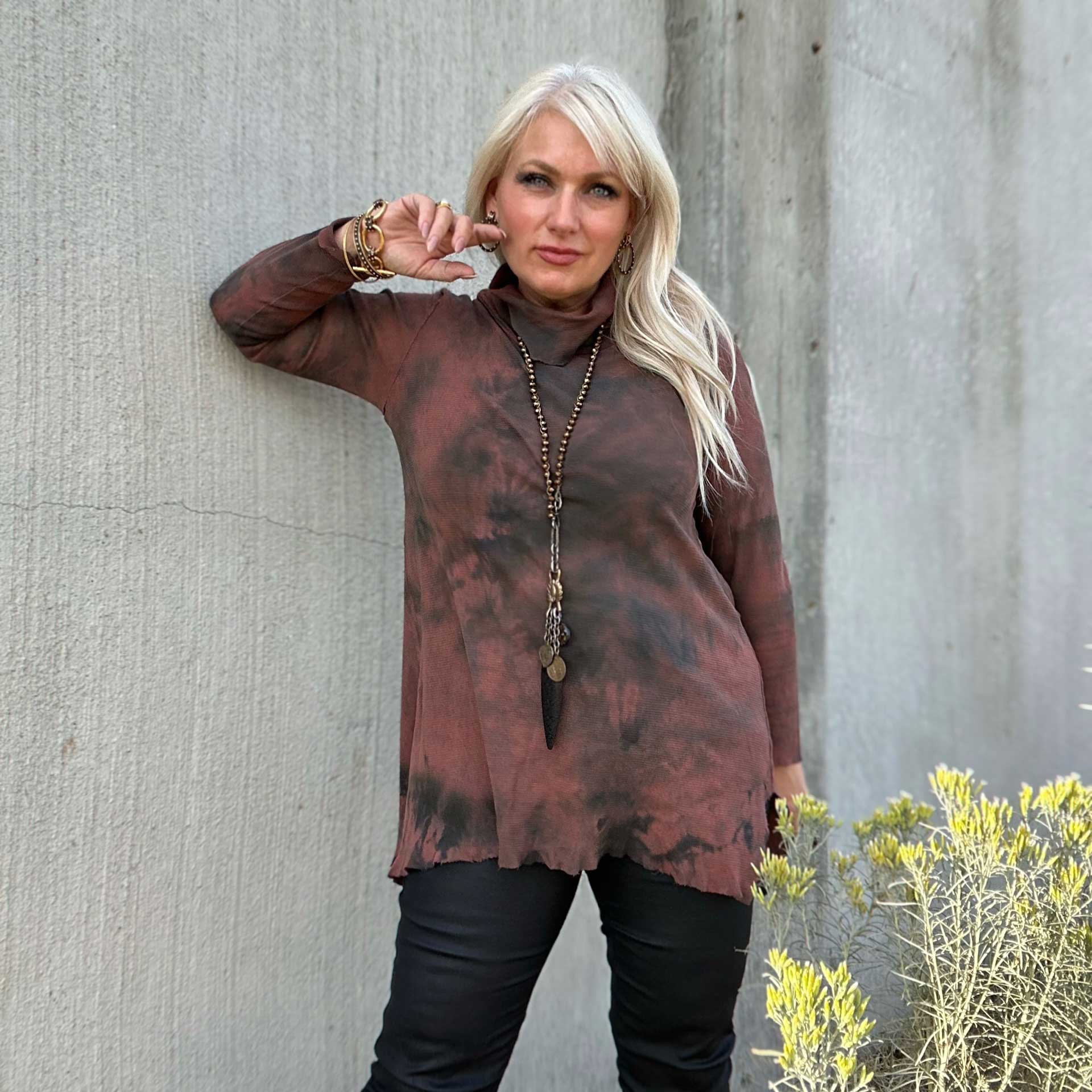 Marcella Cotton Mesh Turtleneck