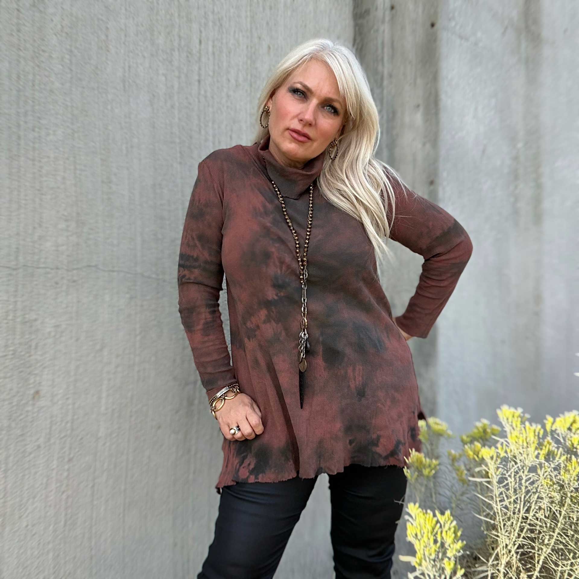 Marcella Cotton Mesh Turtleneck