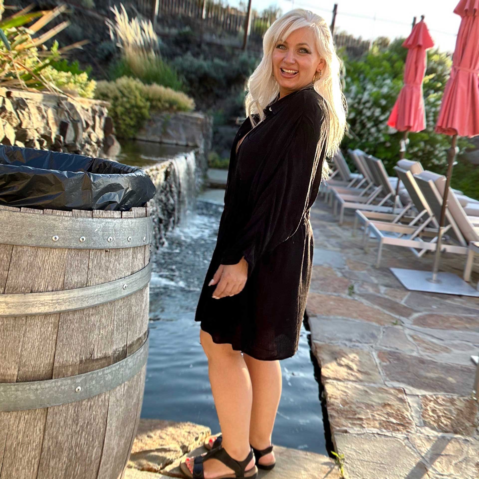 Maui Sunset Paton Tunic Dress (Black)