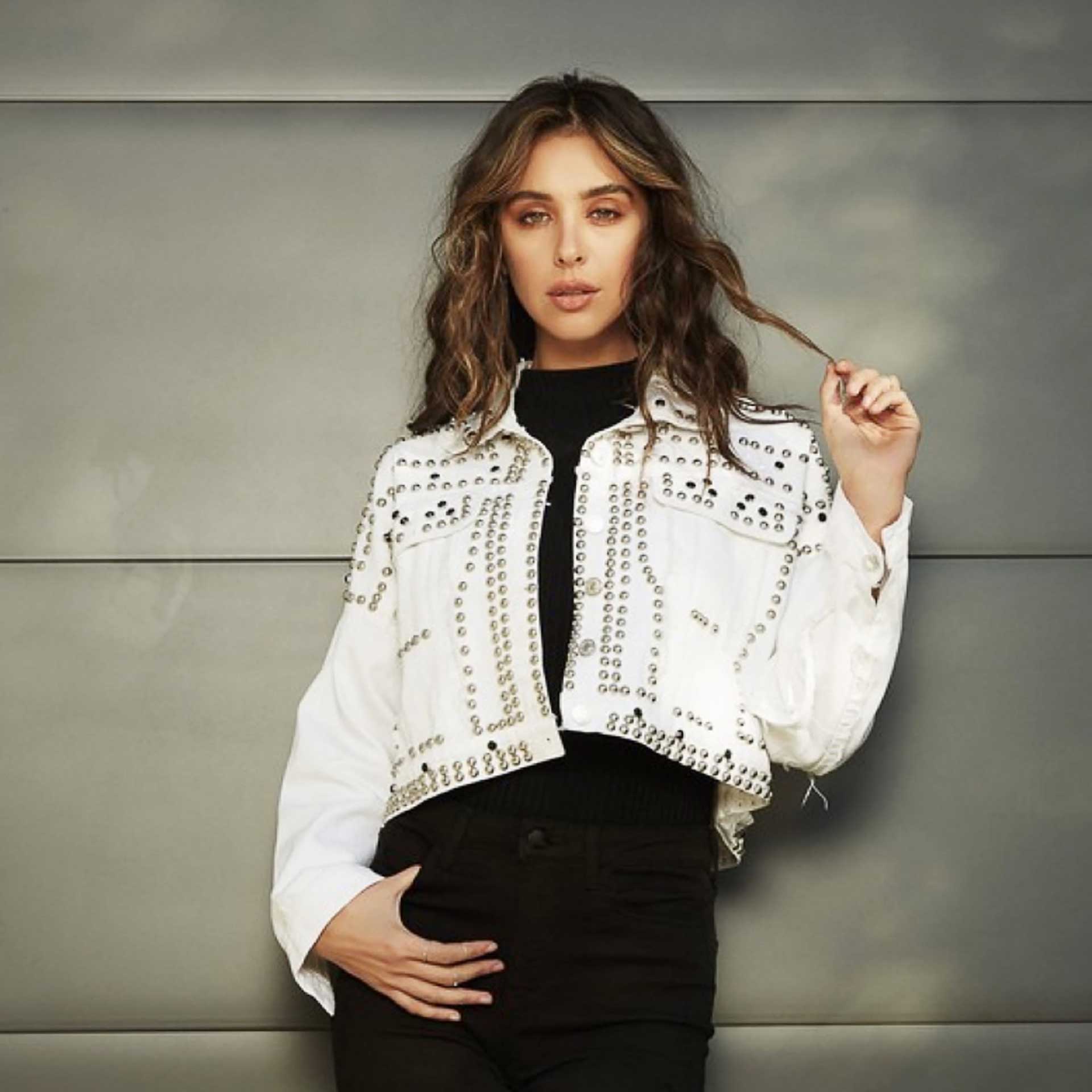 Maven Stud Denim Jacket (White)