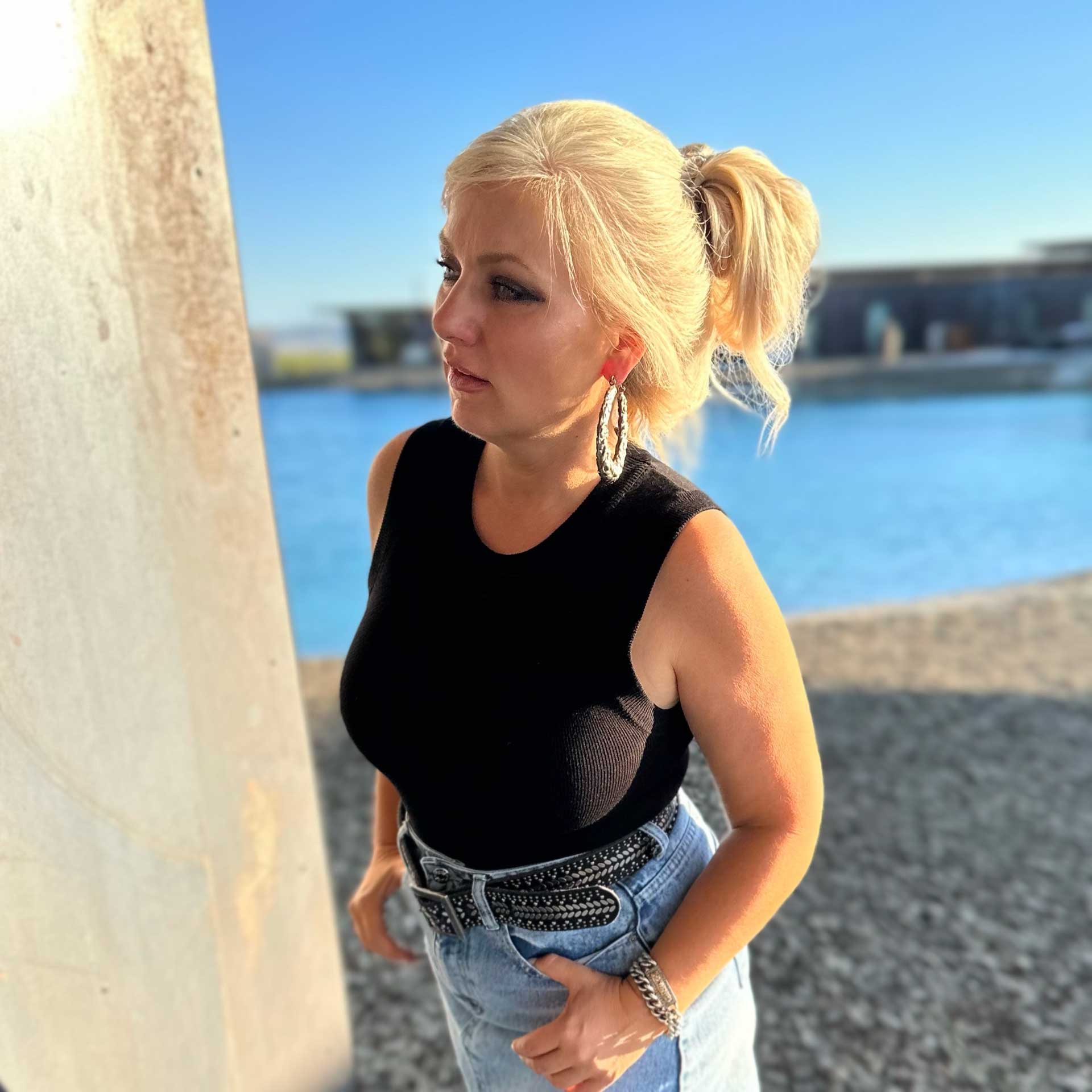 Miami Rib Knit Tank (Black)