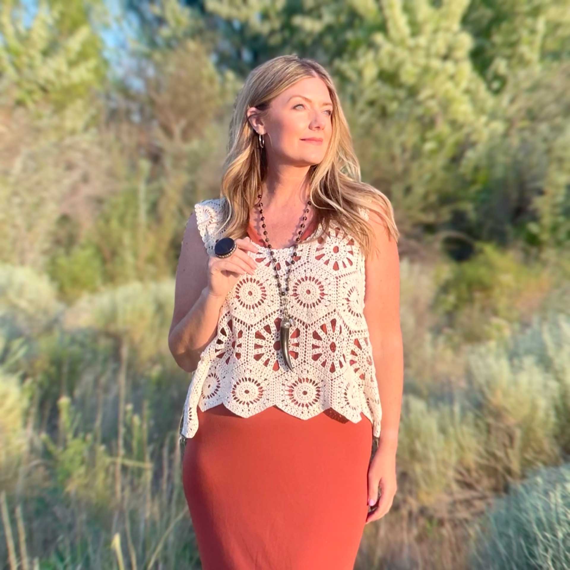 Milla Crochet Tank (Ivory)