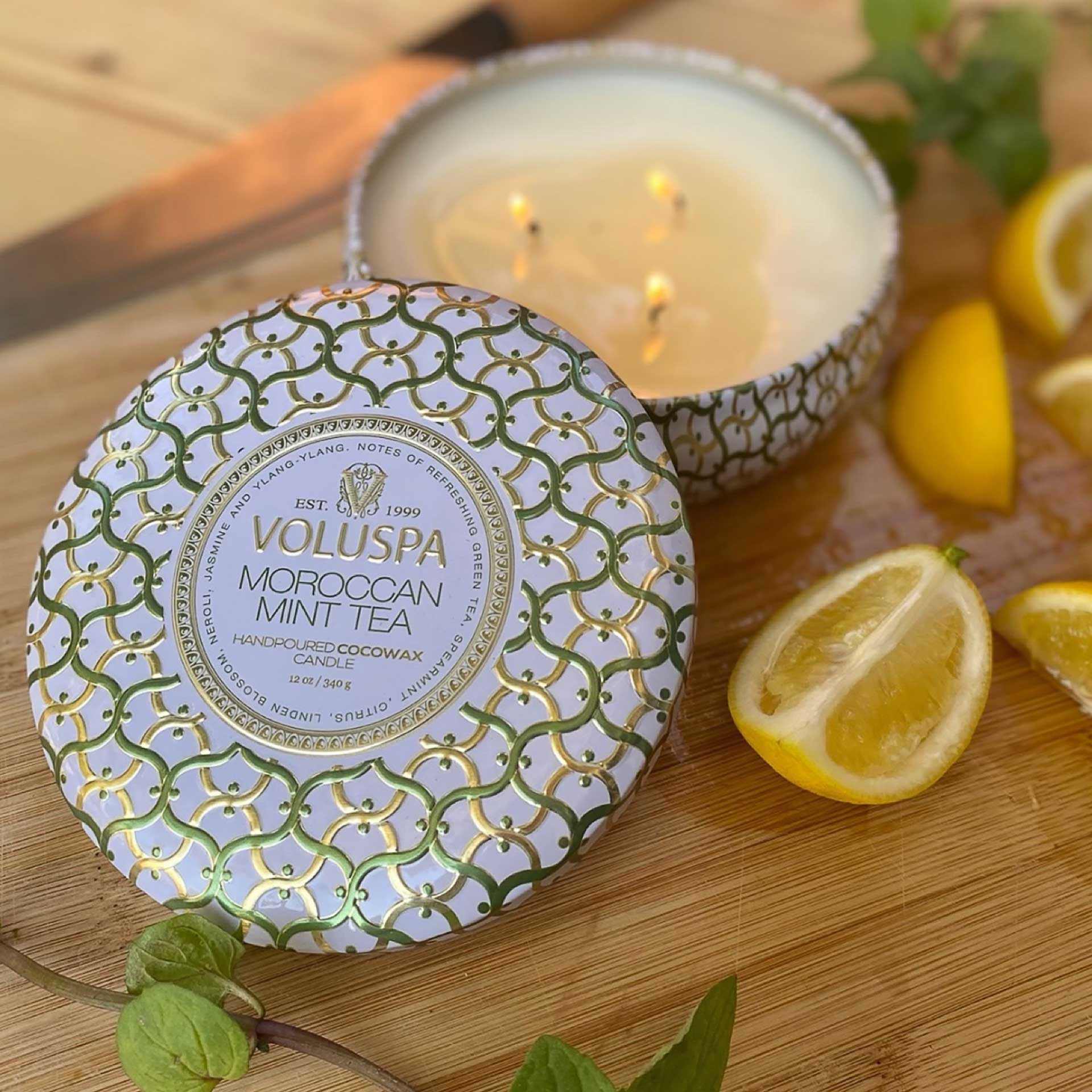Moroccan Mint Tea Three-Wick Tin