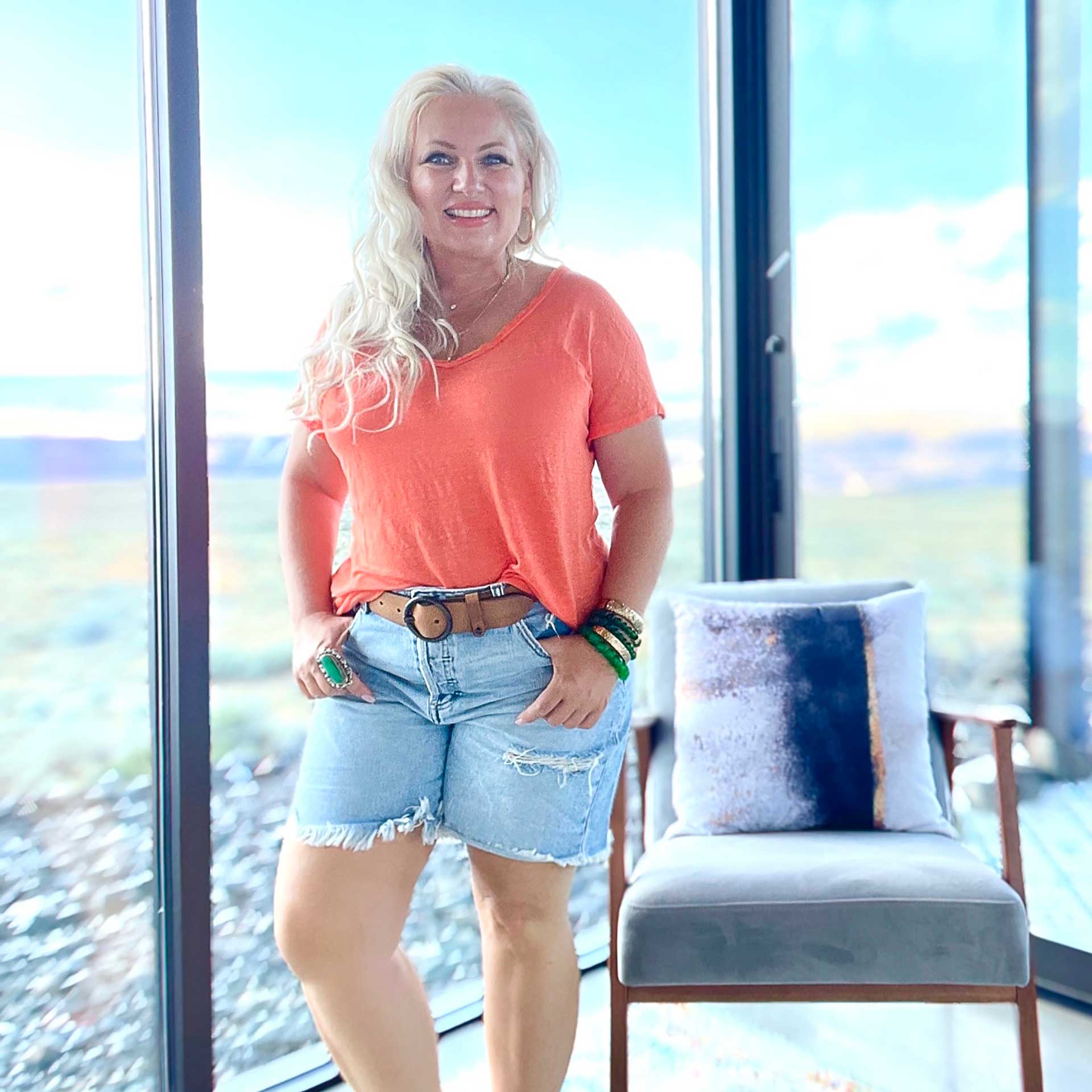 Much Loved Linen Tee (Orange)