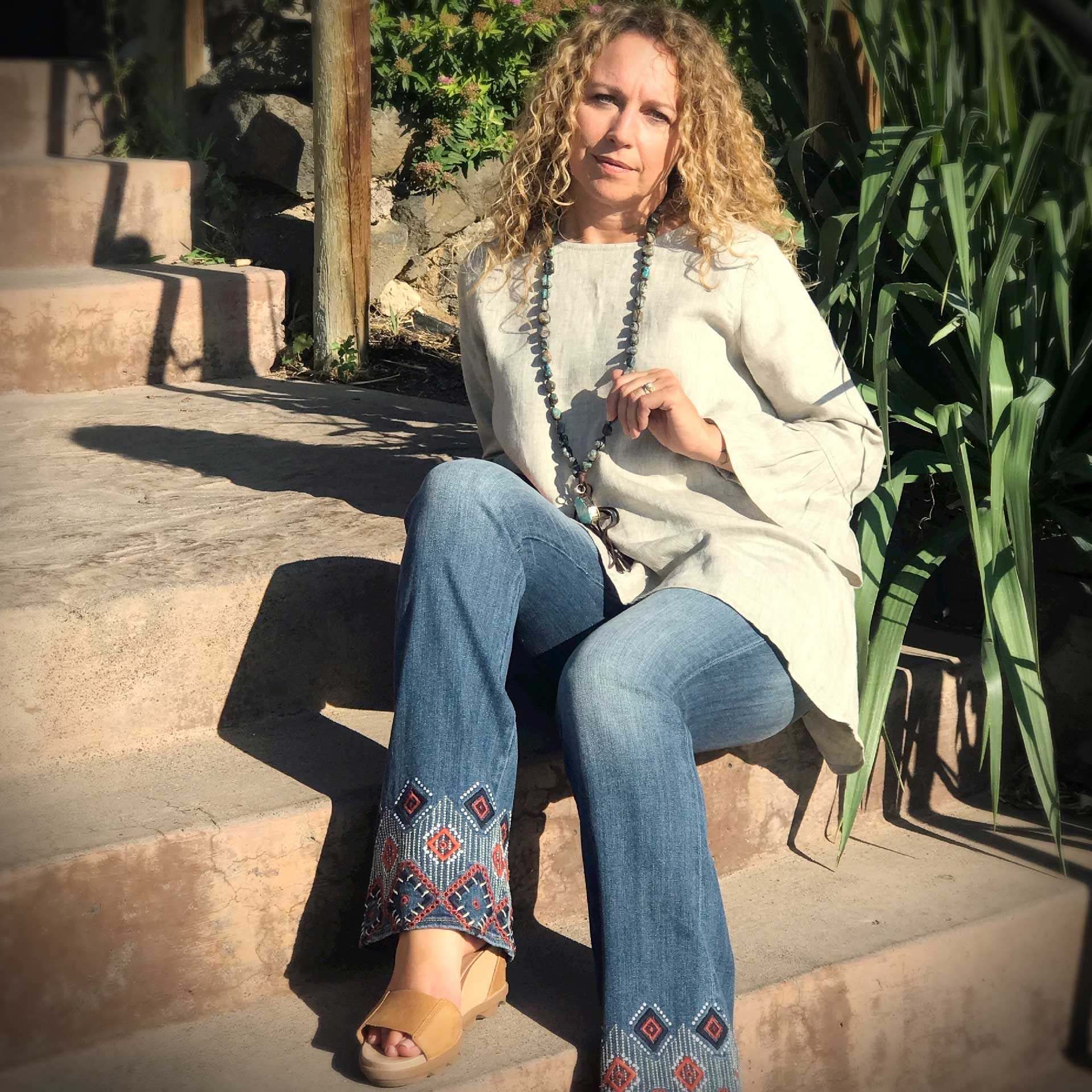 Natalia Embroidered Flare Jean