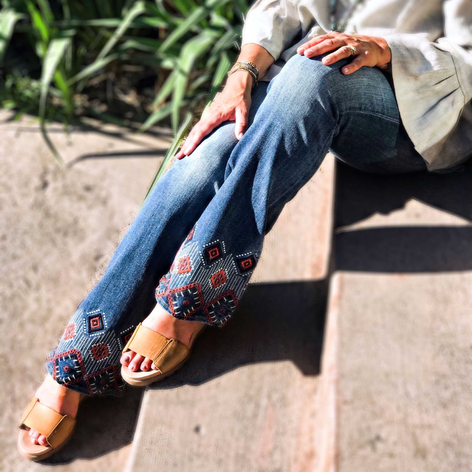 Natalia Embroidered Flare Jean