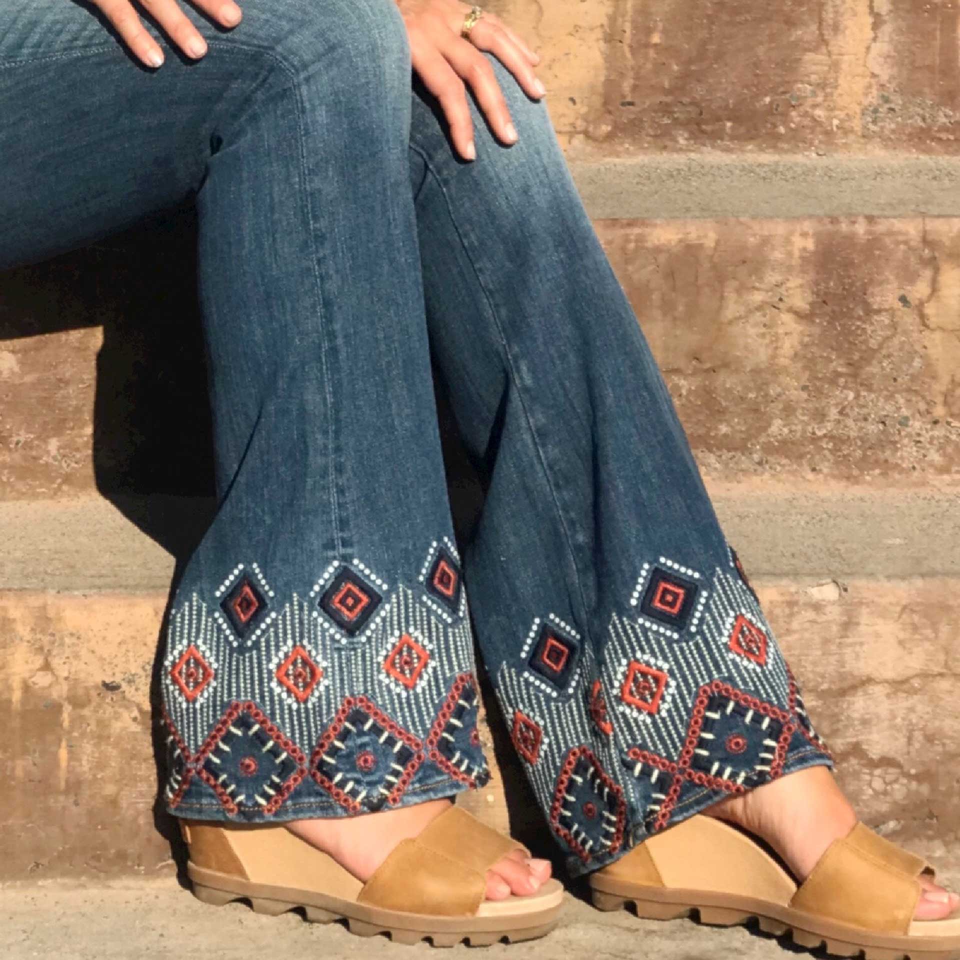 Natalia Embroidered Flare Jean