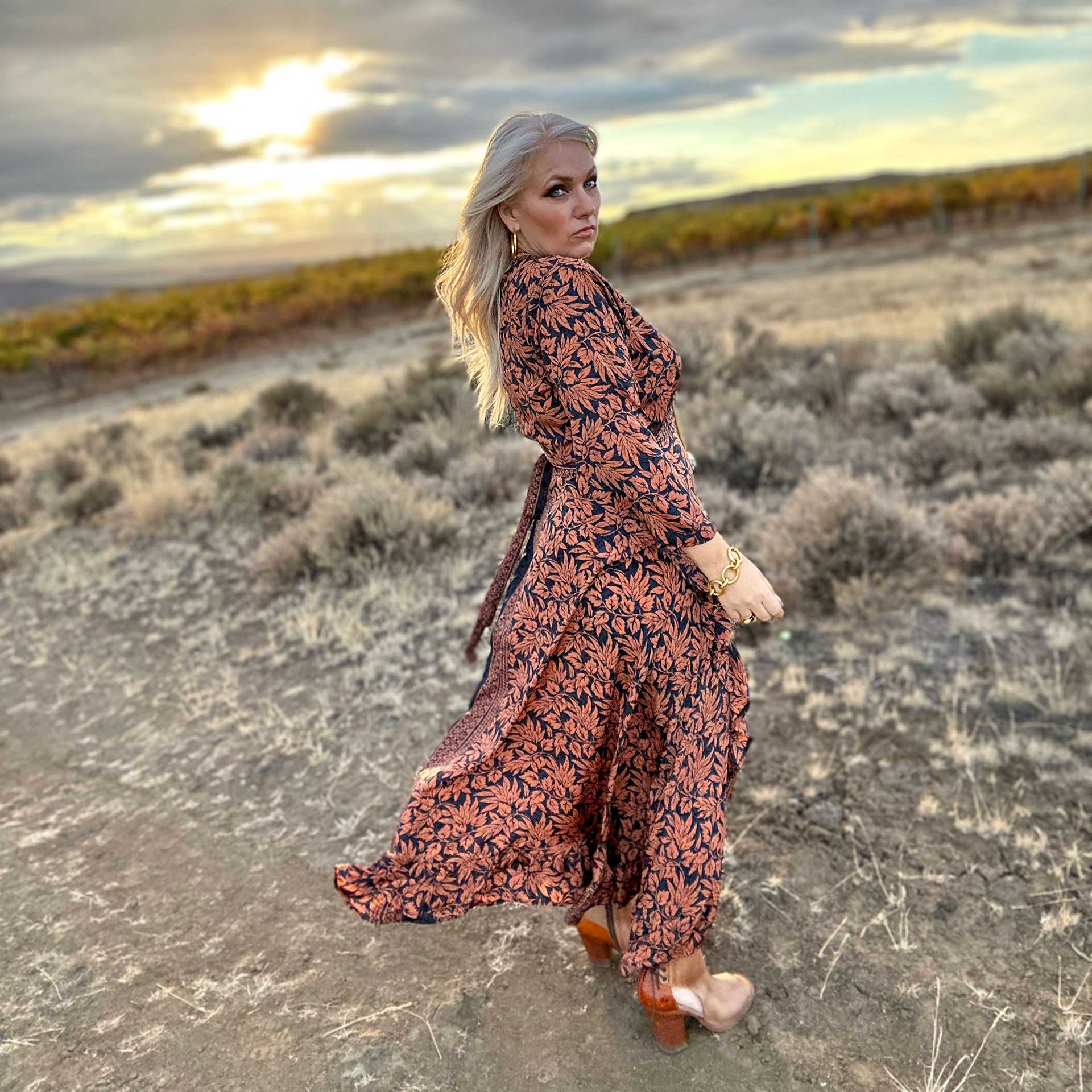 Night Gazer Wrap Dress