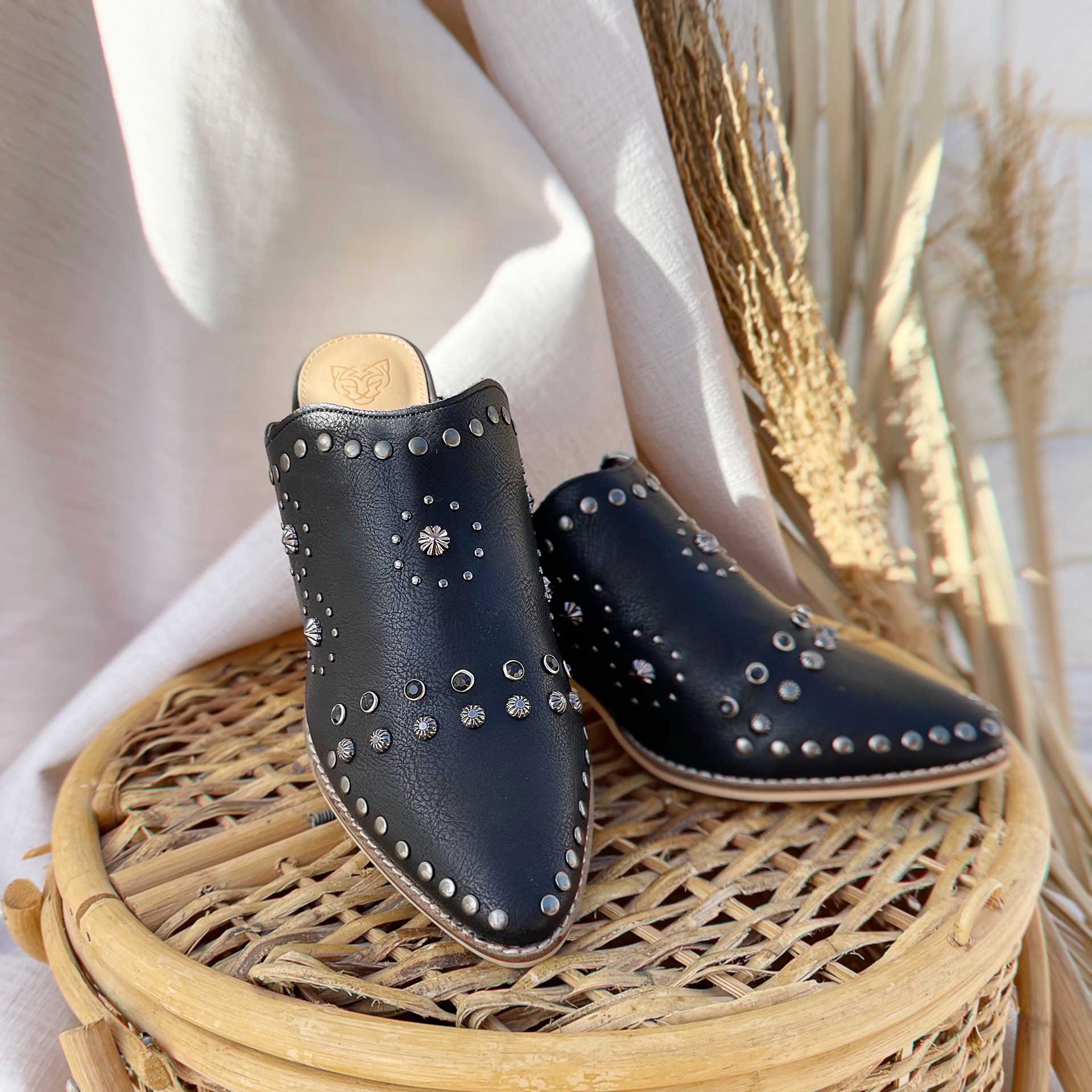 Nightfall Studded Mule (Black)