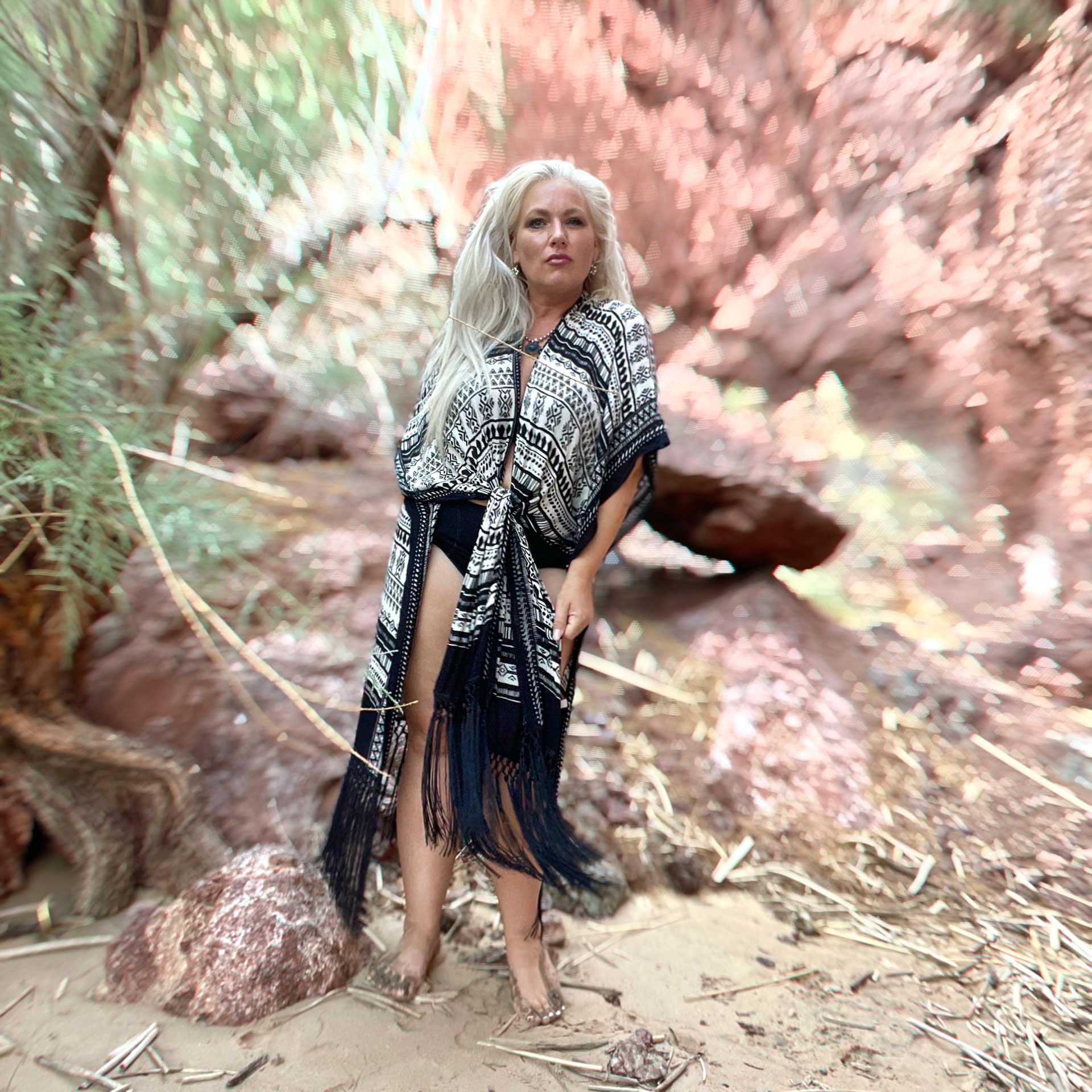 Nightingale Fringe Kimono