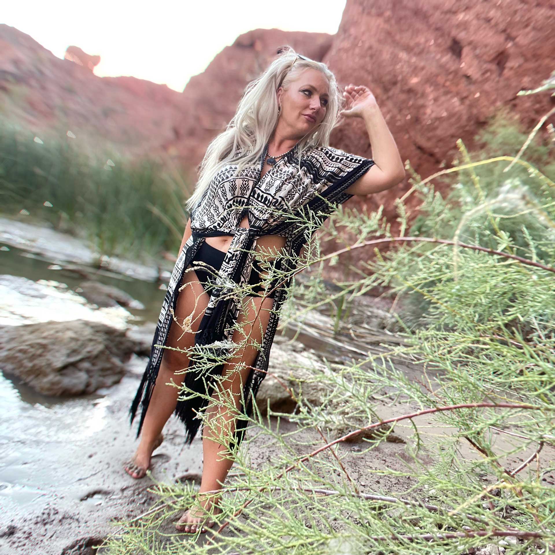 Nightingale Fringe Kimono