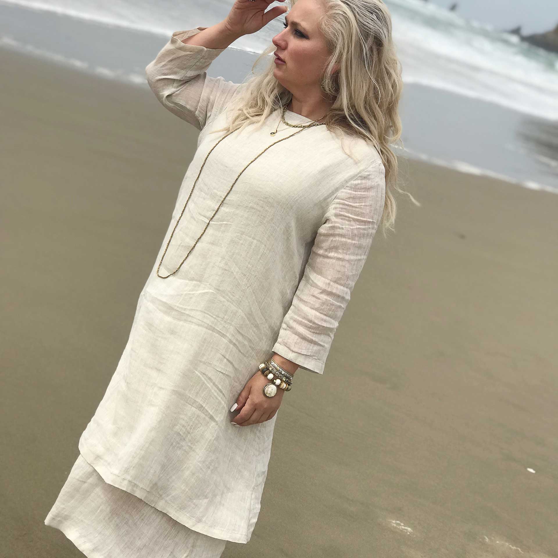 Paige Linen Dress (Flax)