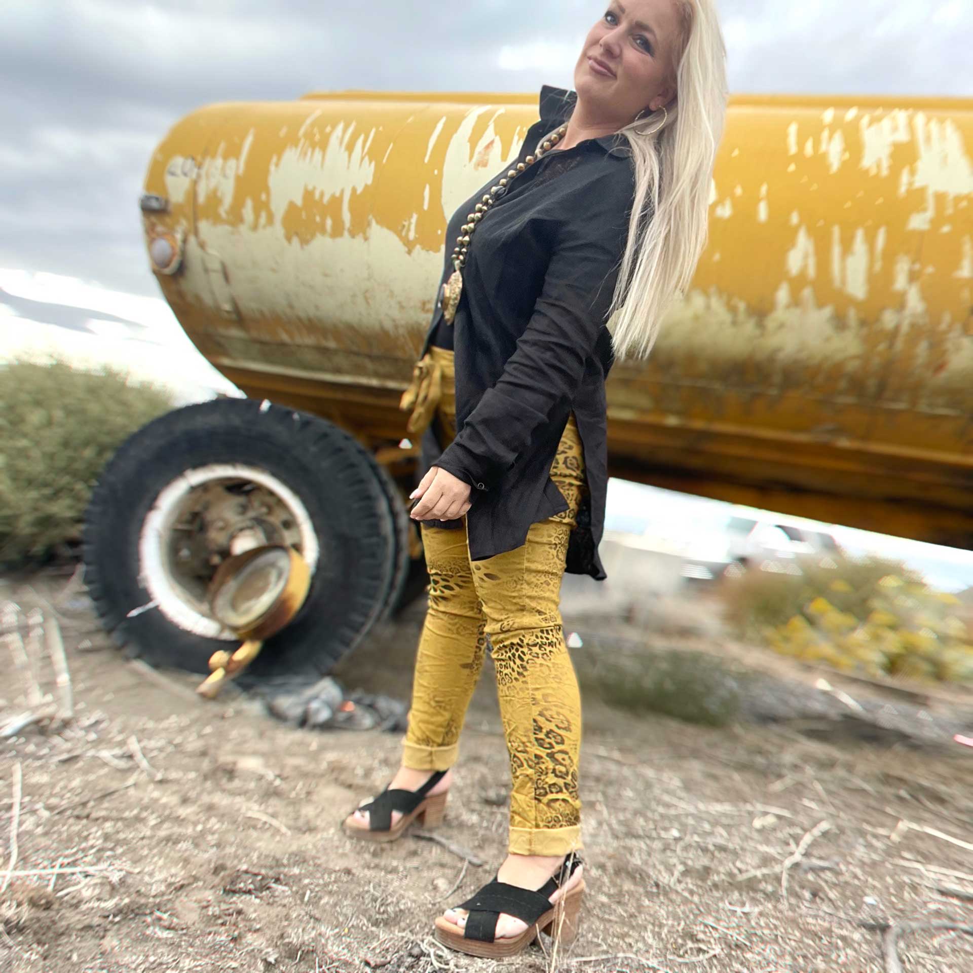 Paloma Cheetah Jogger (Mustard)