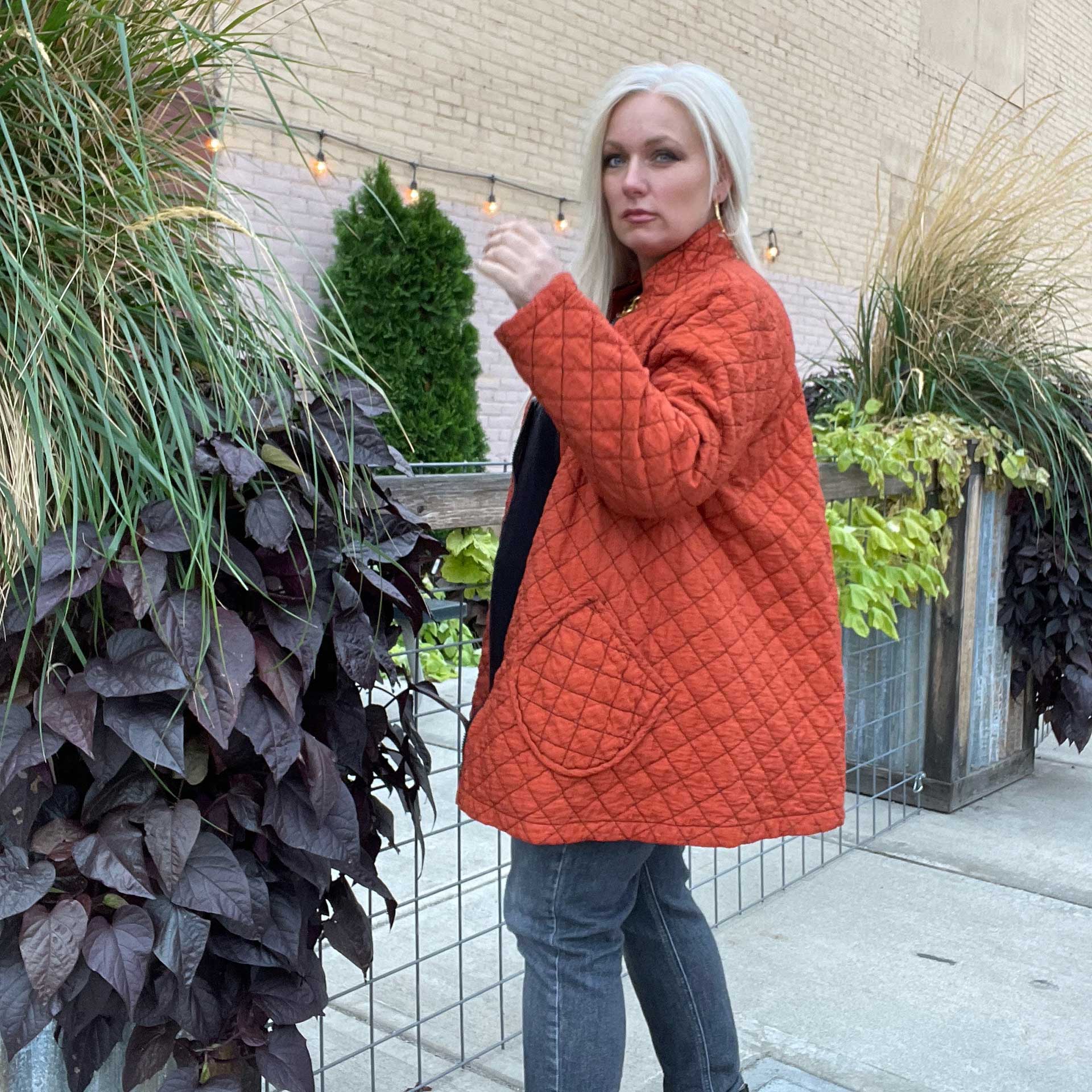 Parachute Quilted Swing Jacket (Chipotle)