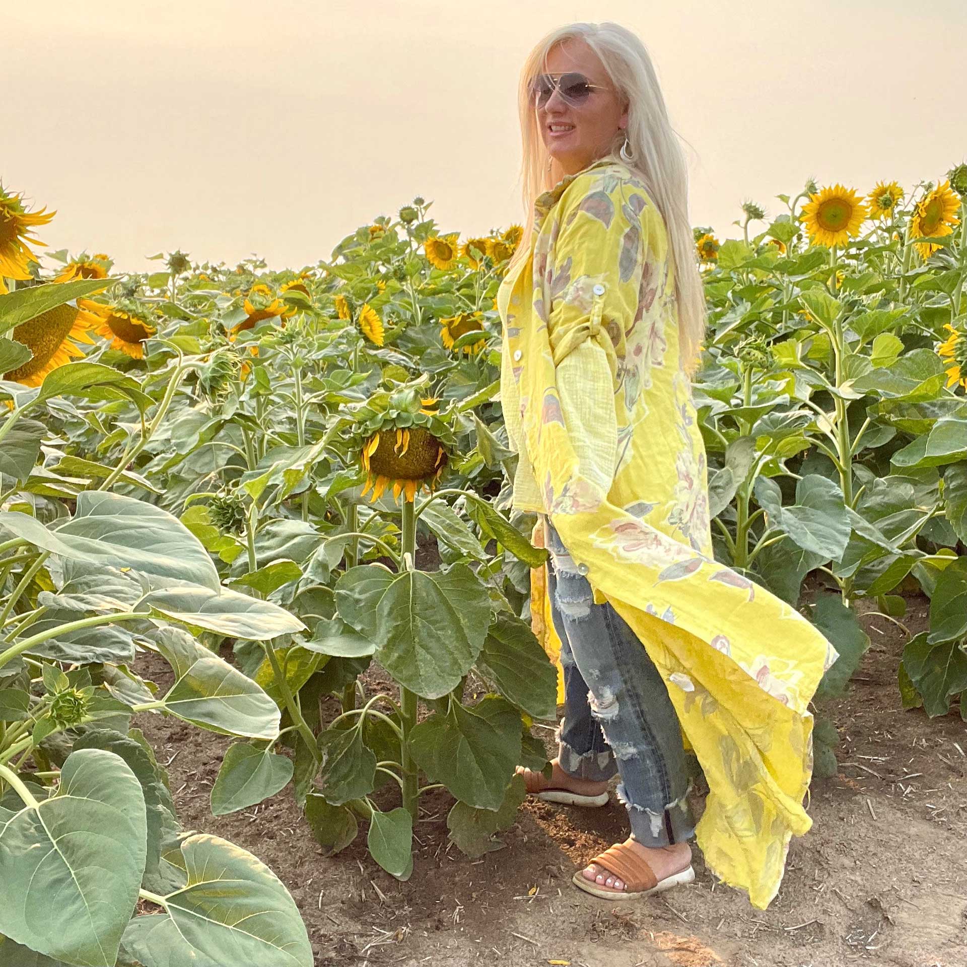 Petal Pusher Linen Dress