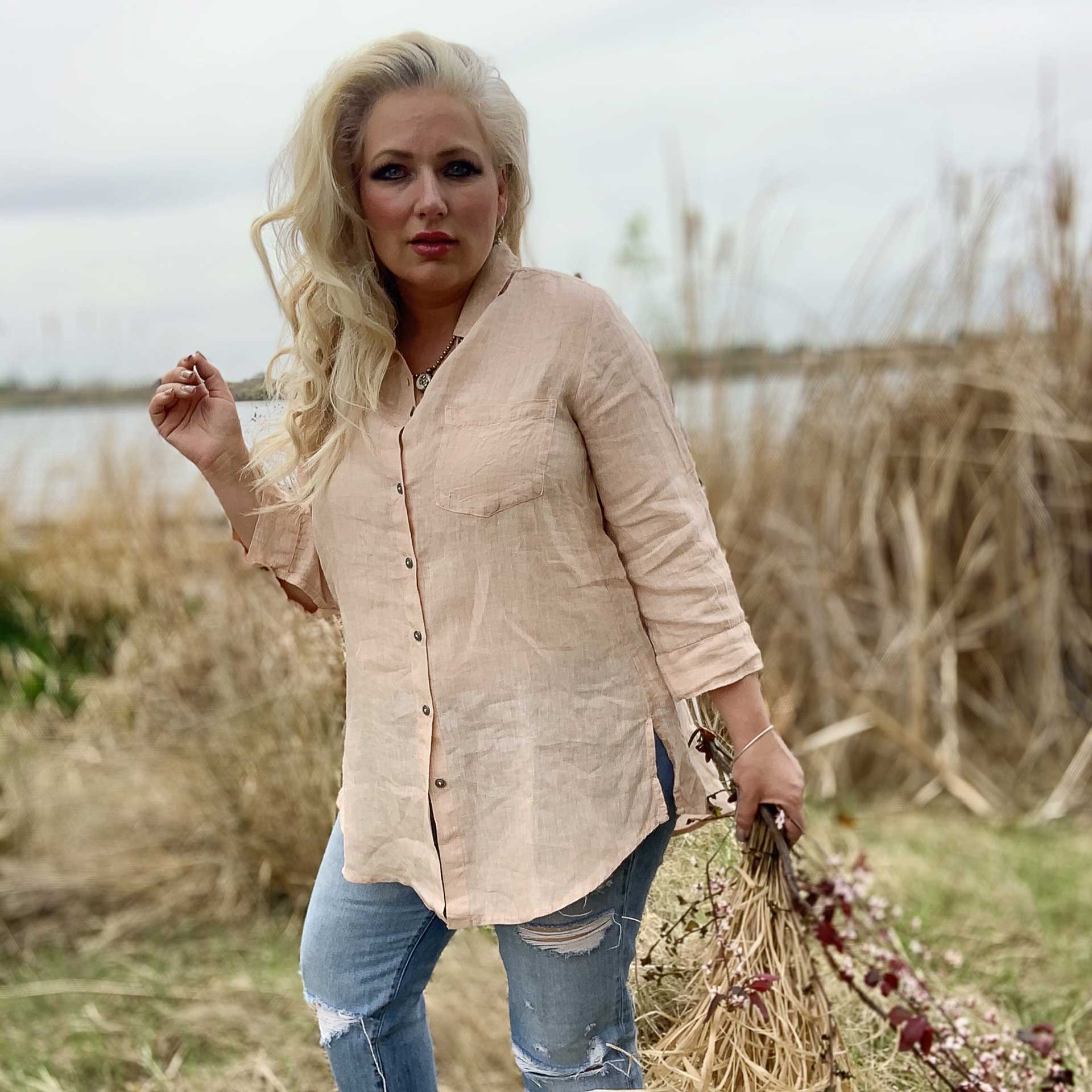 Petal Pusher Linen Shirt