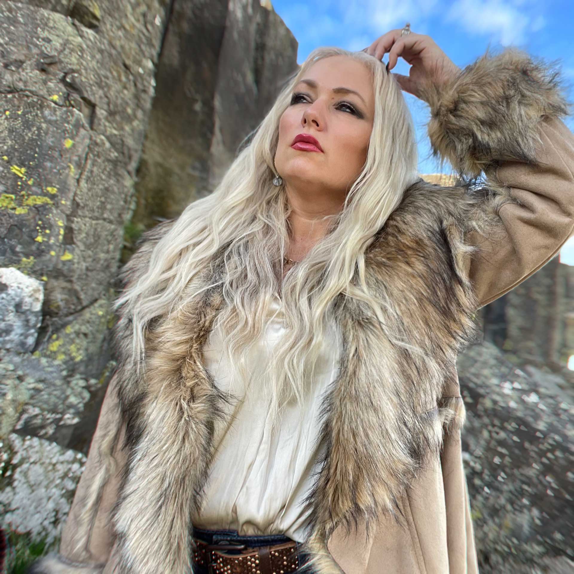 Phoenix Faux Fur Cascade Coat