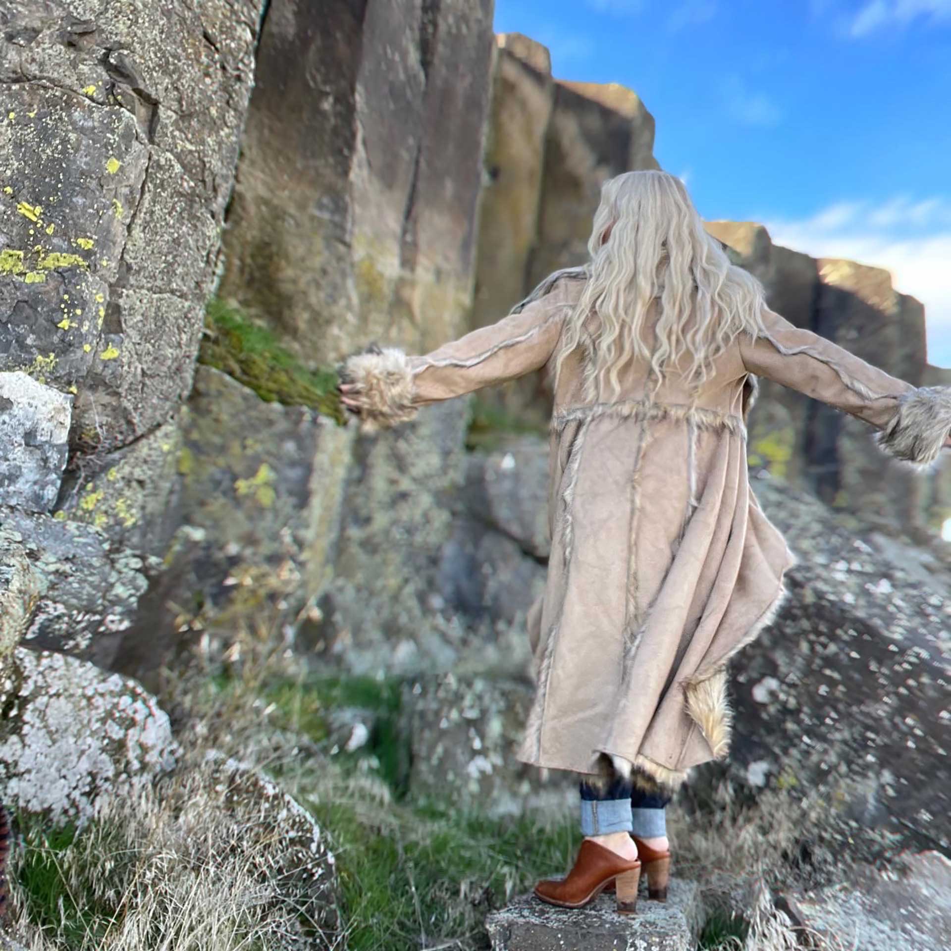 Phoenix Faux Fur Cascade Coat