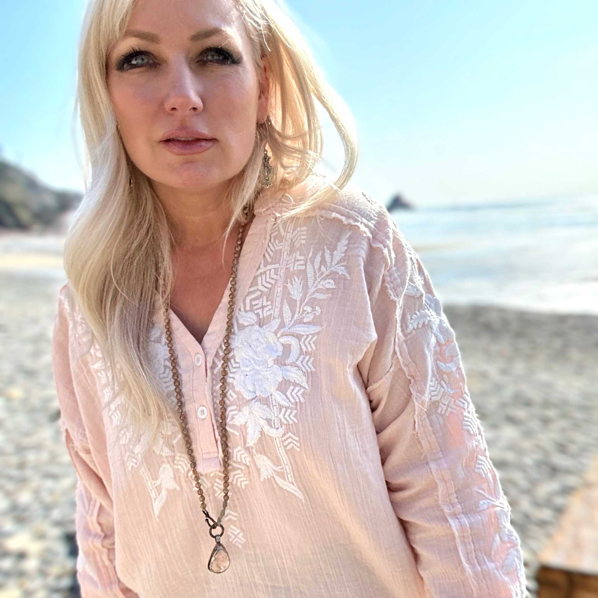 Pia Cotton Blouse (Pink)