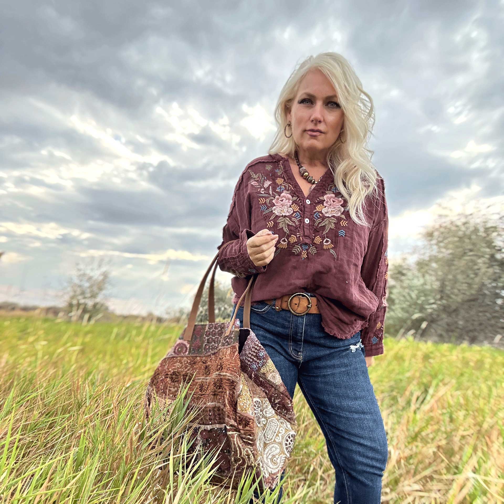 Pia Cotton Blouse (Plum)