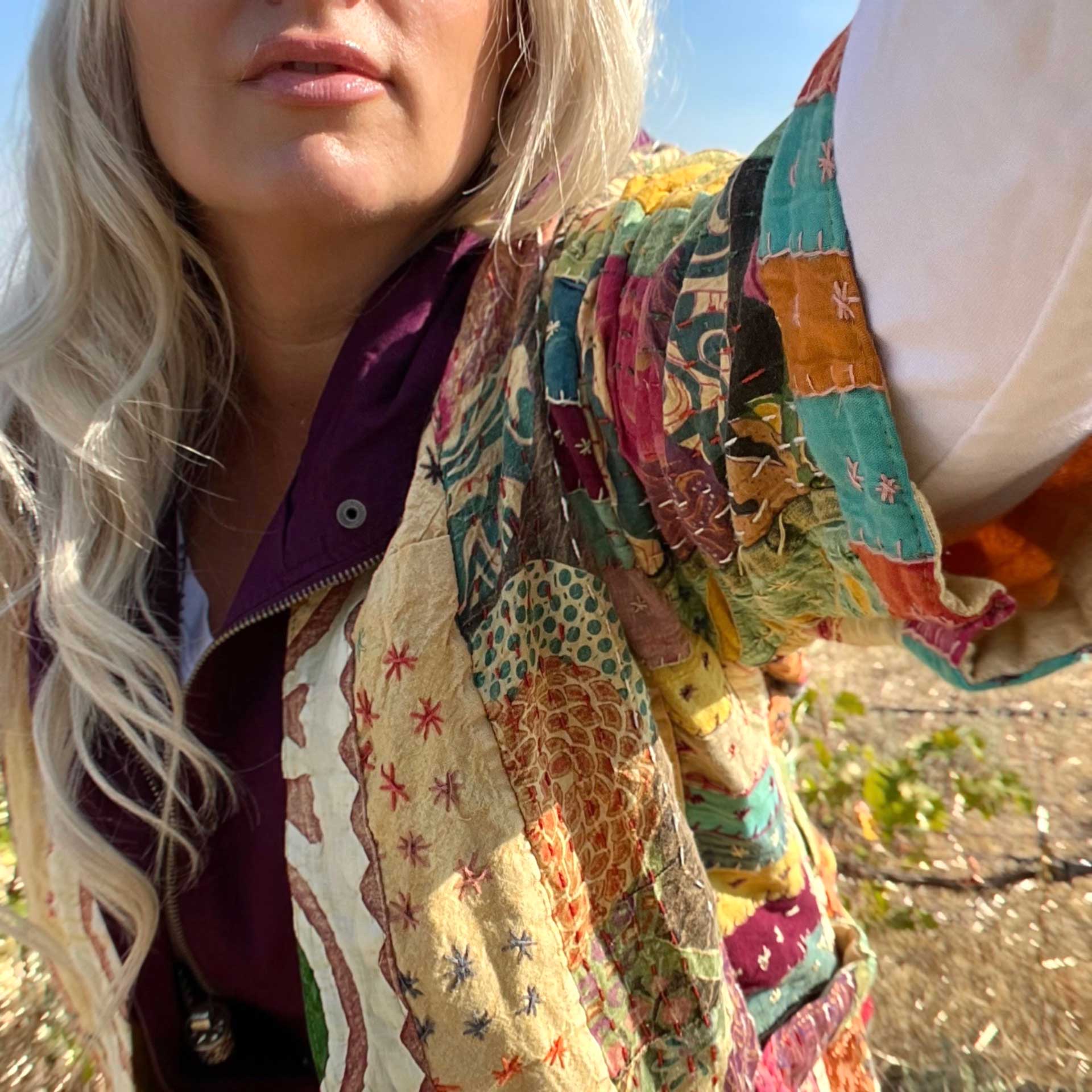 Rainbow Kantha Duster #16