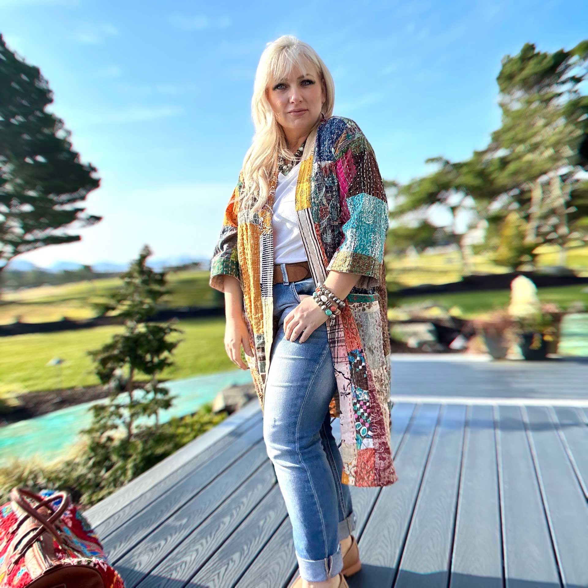 Rainbow Kantha Duster #20