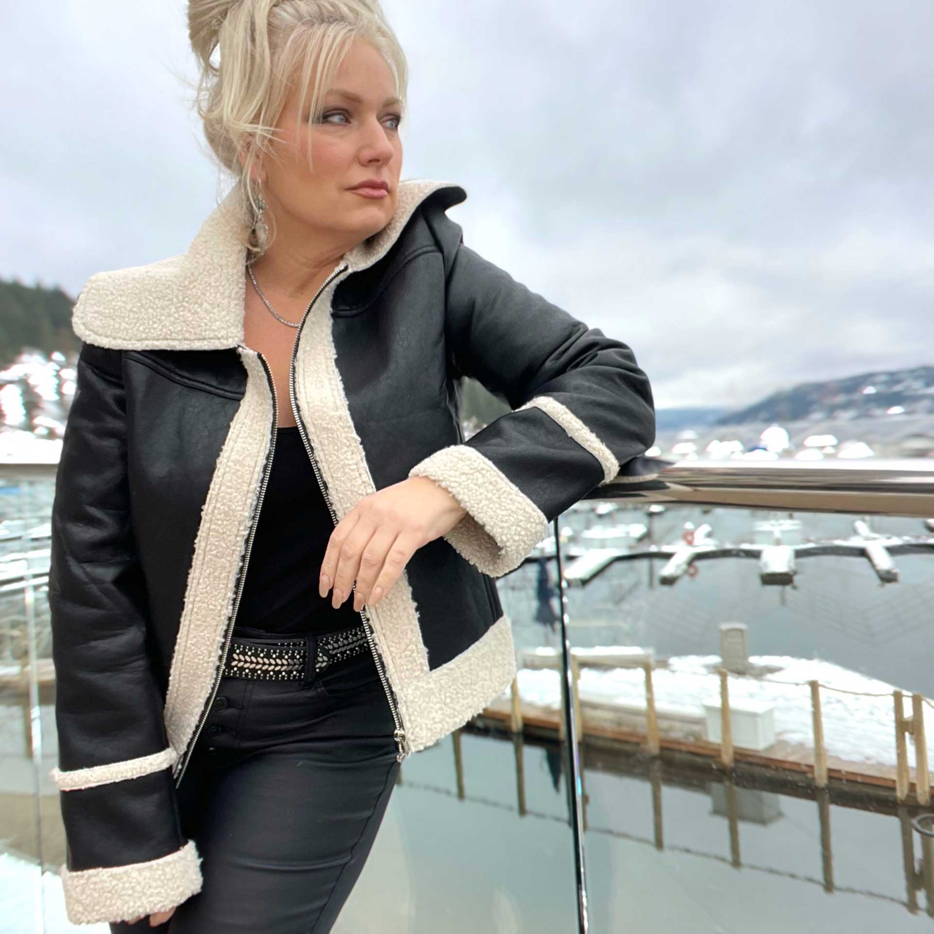 Rebel Faux Leather And Sherpa Jacket