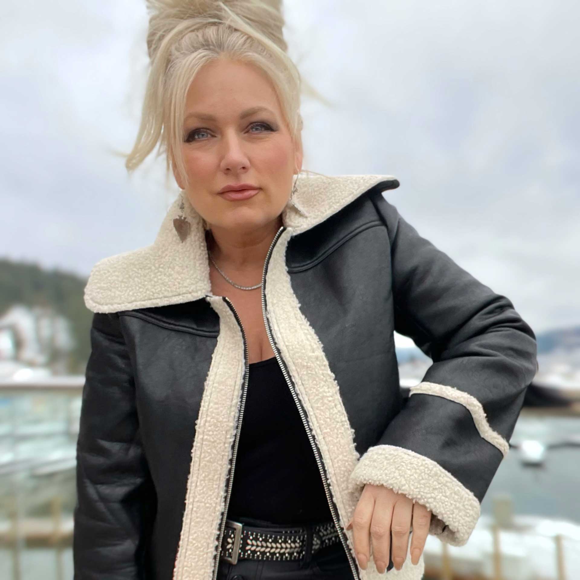 Rebel Faux Leather And Sherpa Jacket