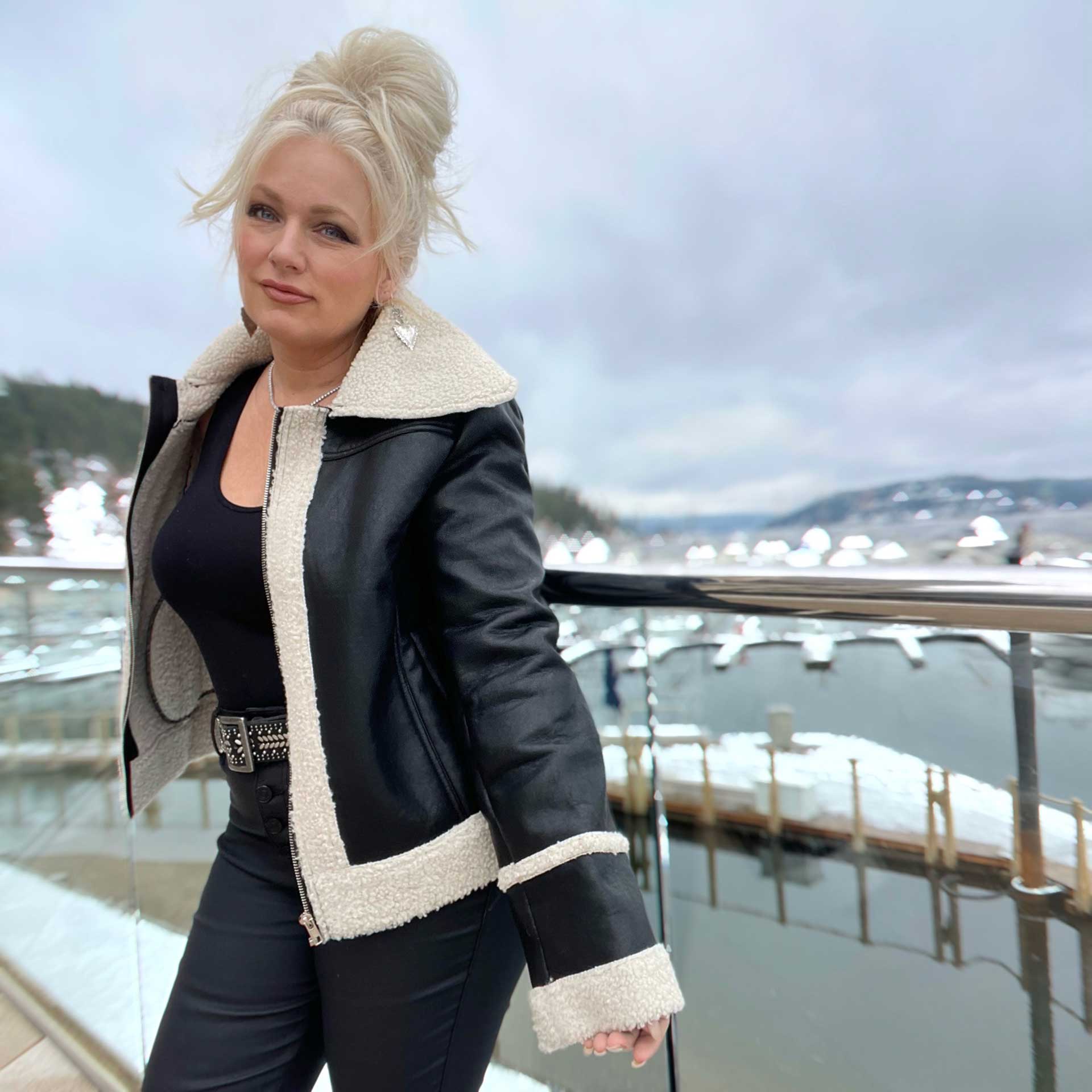 Rebel Faux Leather And Sherpa Jacket