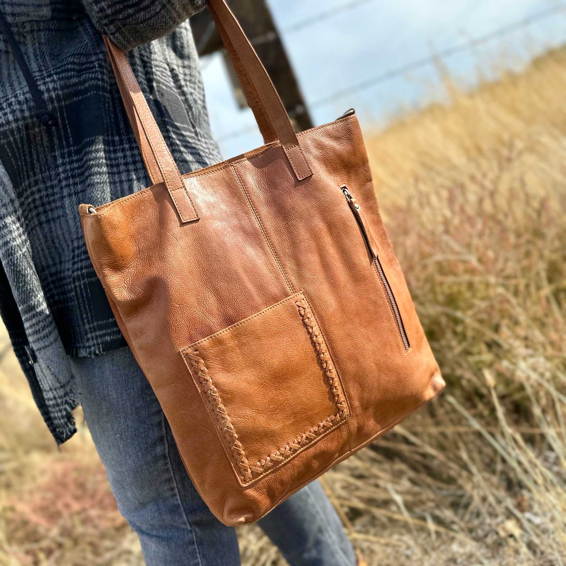 Renee Leather Tote (Cognac)