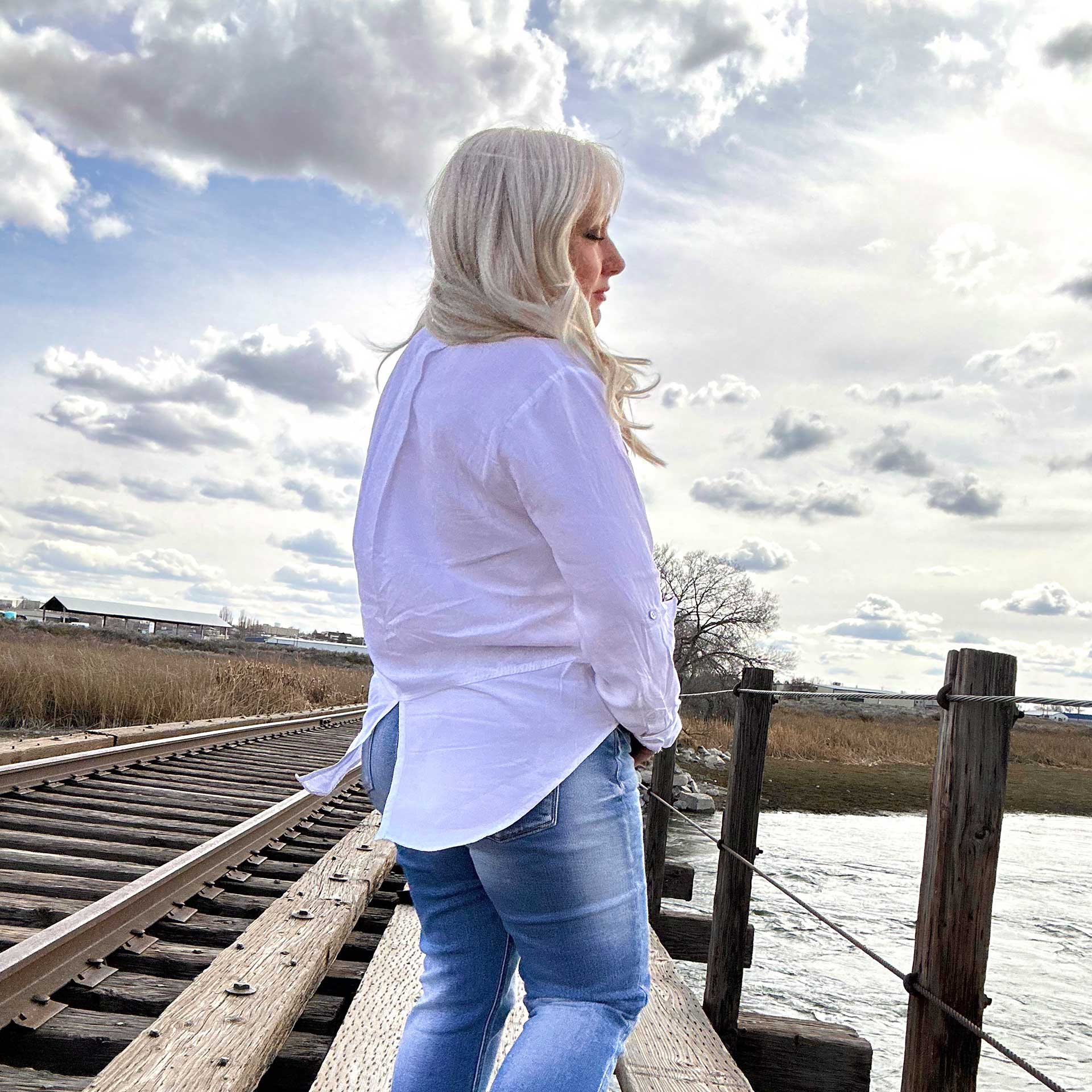 Riley Button-Up Shirt (White)