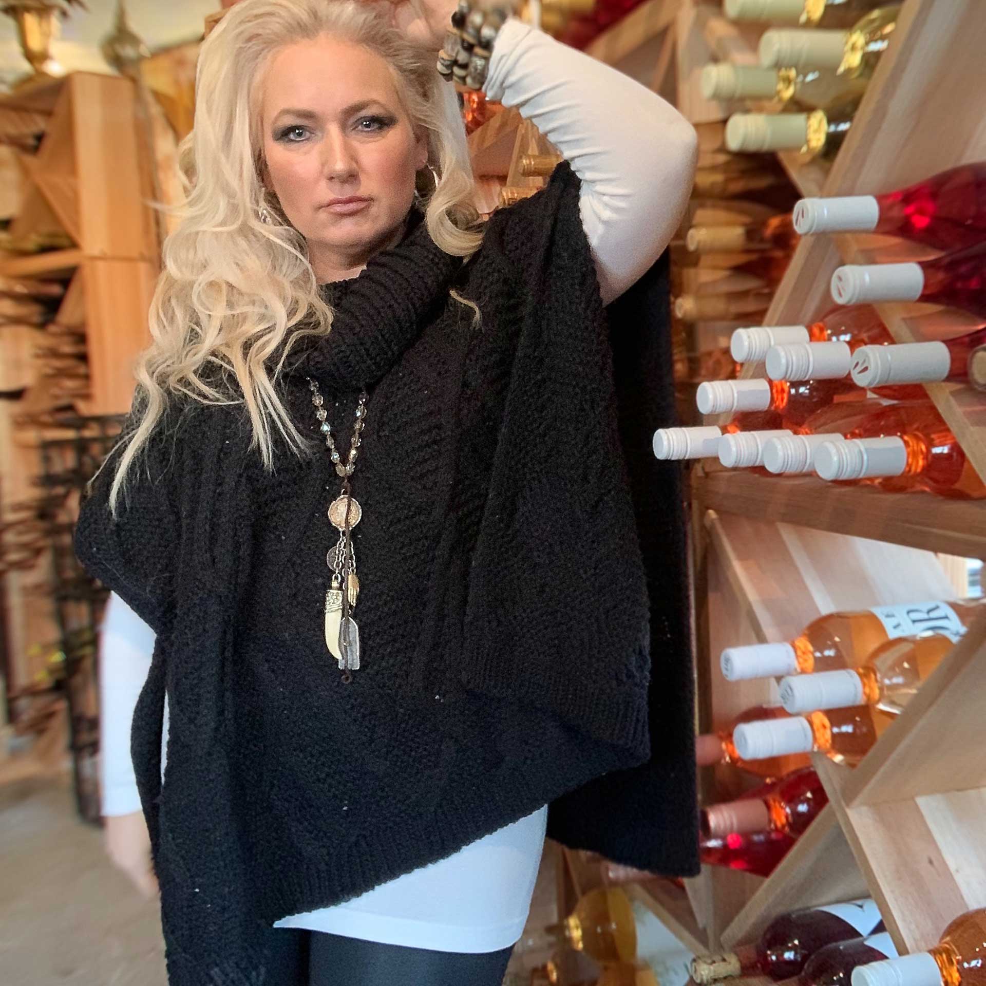 Roxy Cowl Neck Poncho