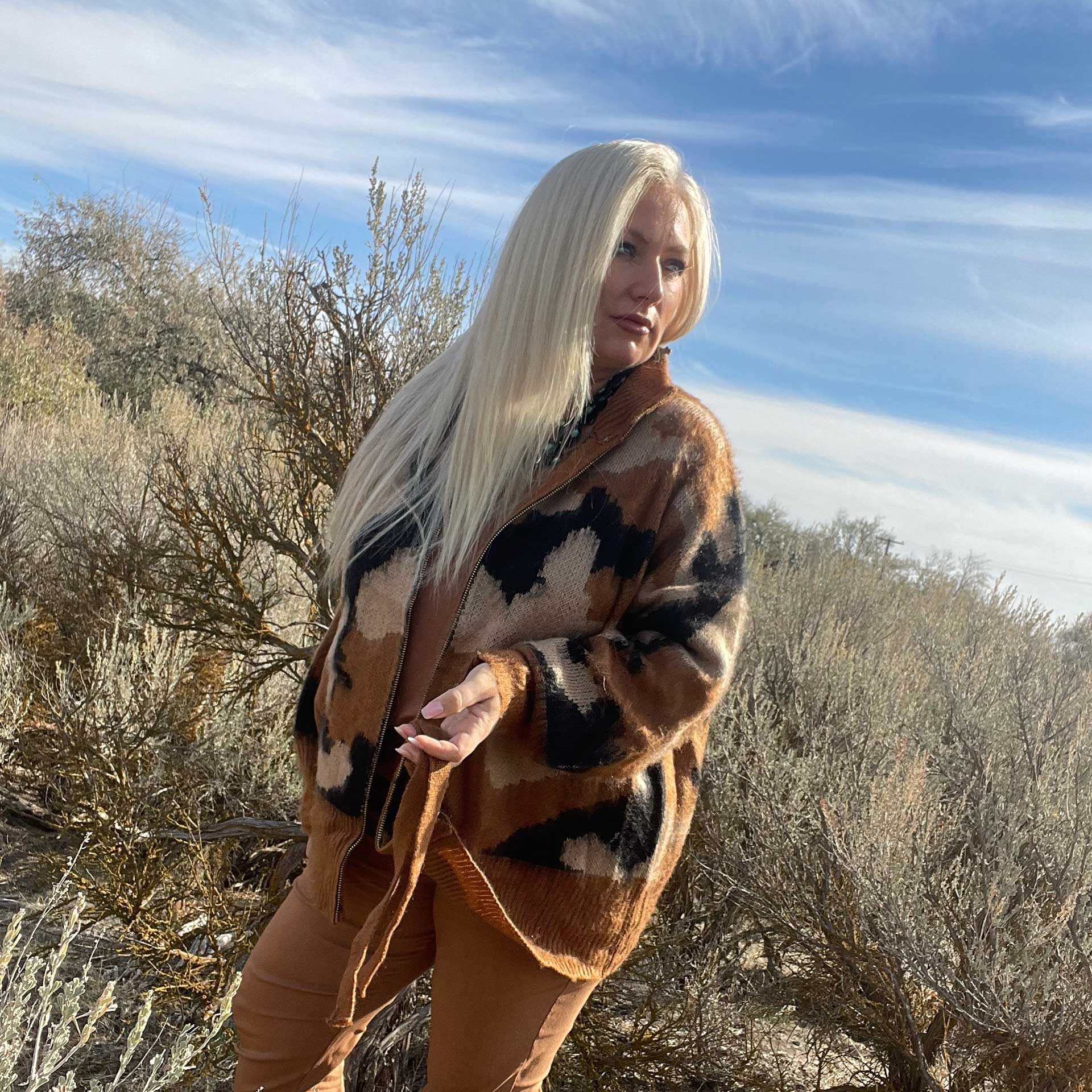 Savanna Camo Sweater Cardigan