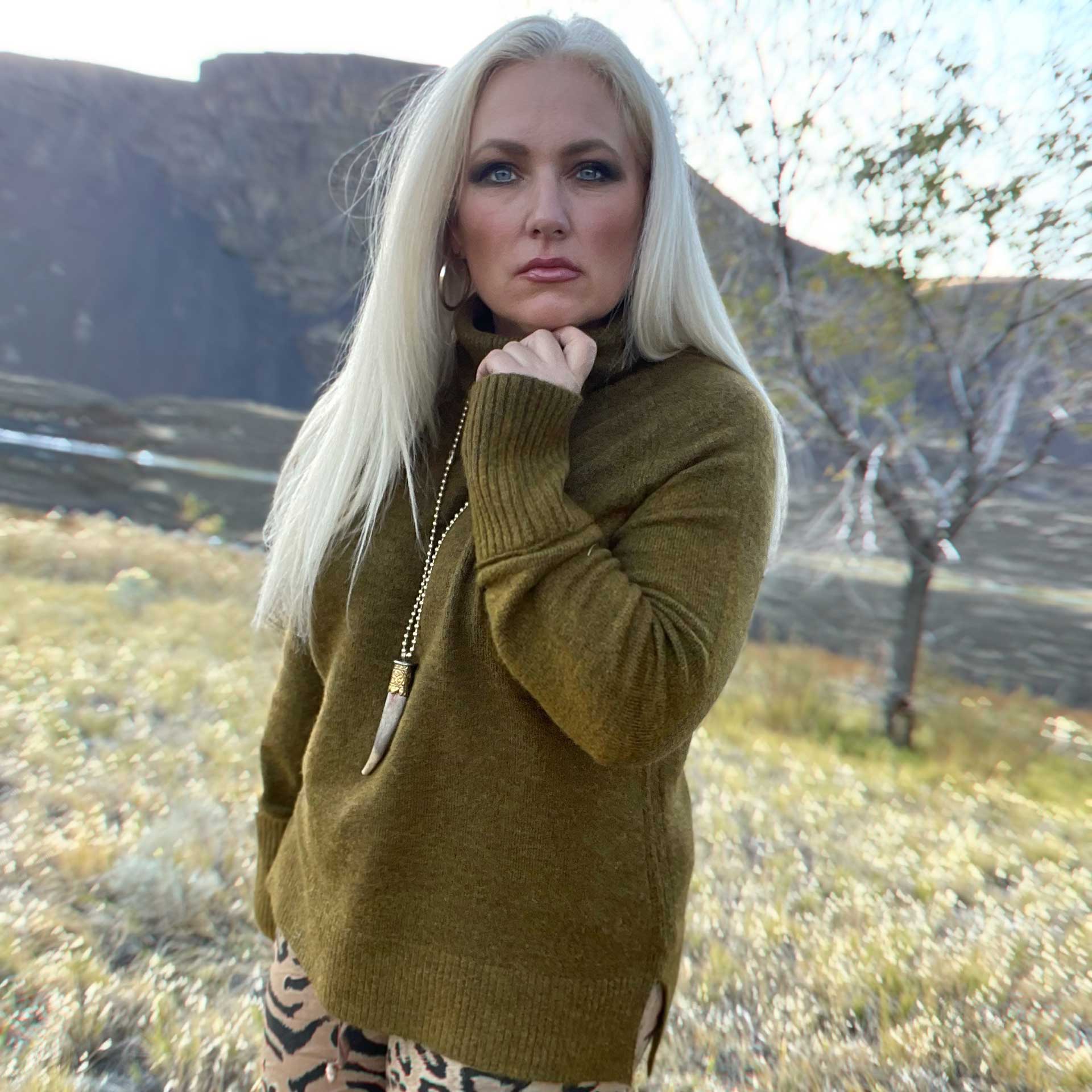 Serenity Turtleneck Sweater (Olive)