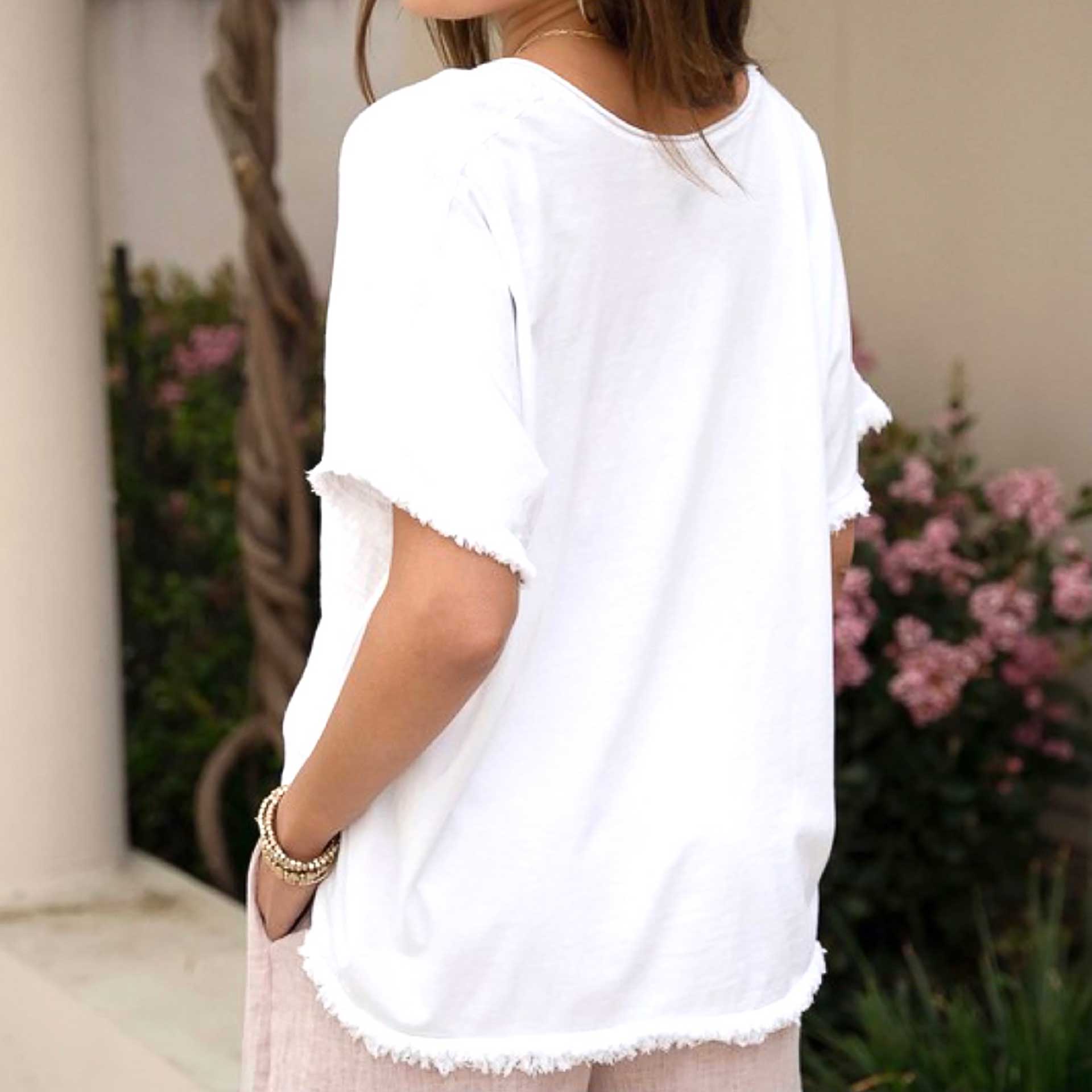 Shay Linen Top (White)