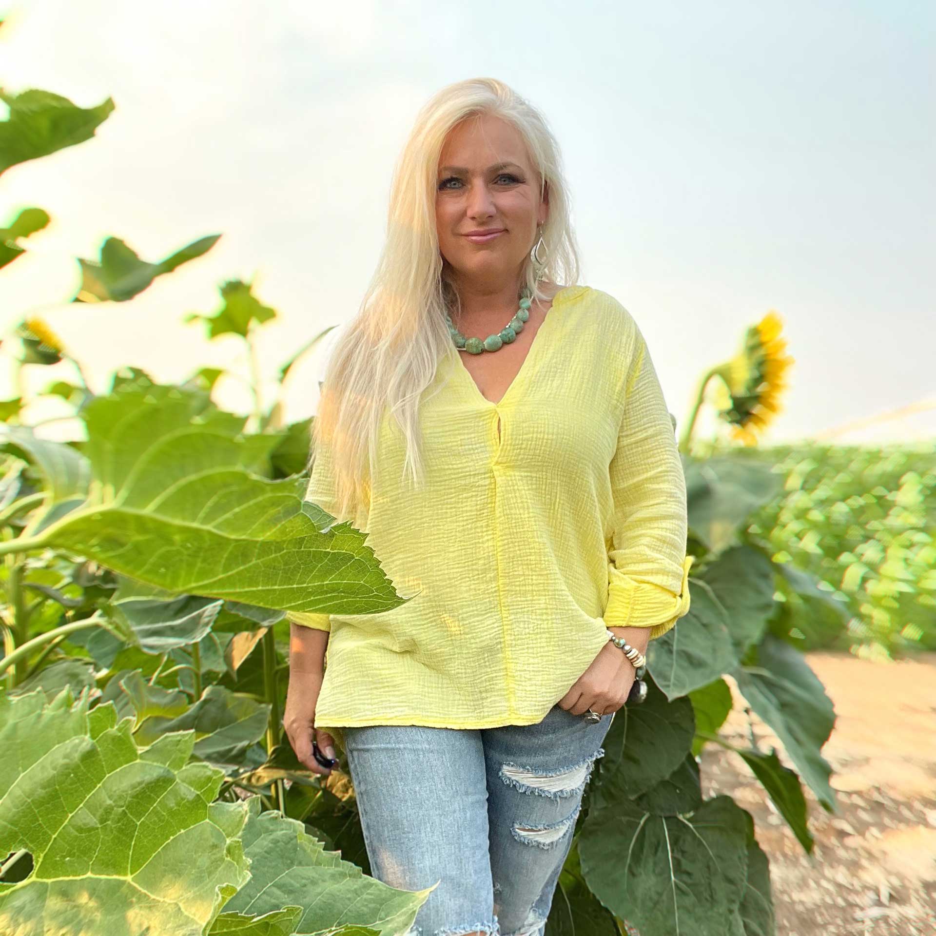 Shiloh Gauze Top (Sunflower)