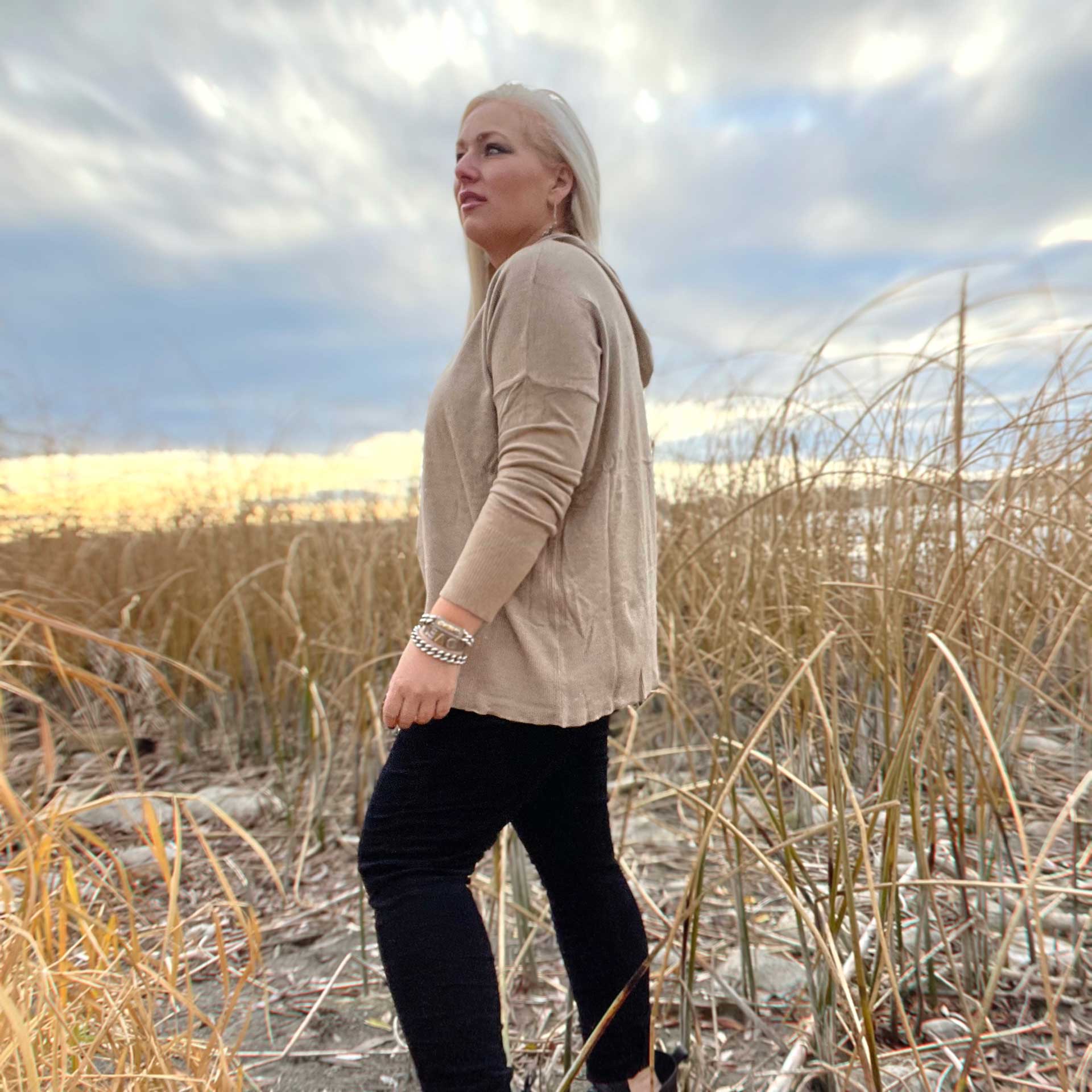 Simple Truth Hooded Top (Taupe)