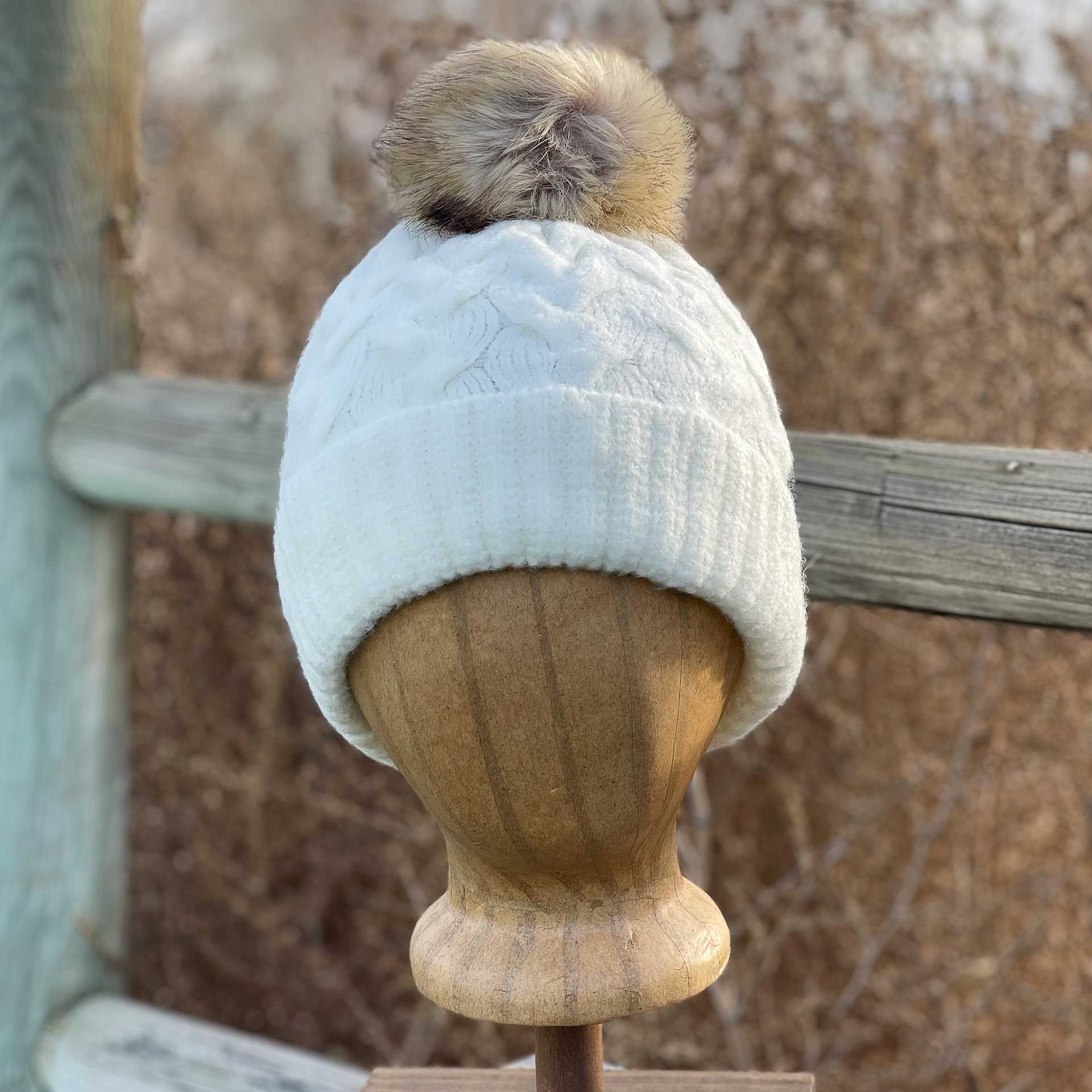 Snowfall Pom Pom Beanie (Ivory)