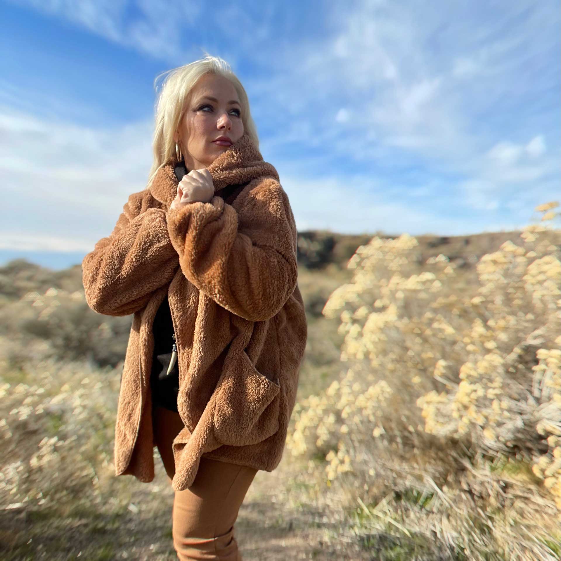 So Cozy Hooded Cardigan (Caramel)