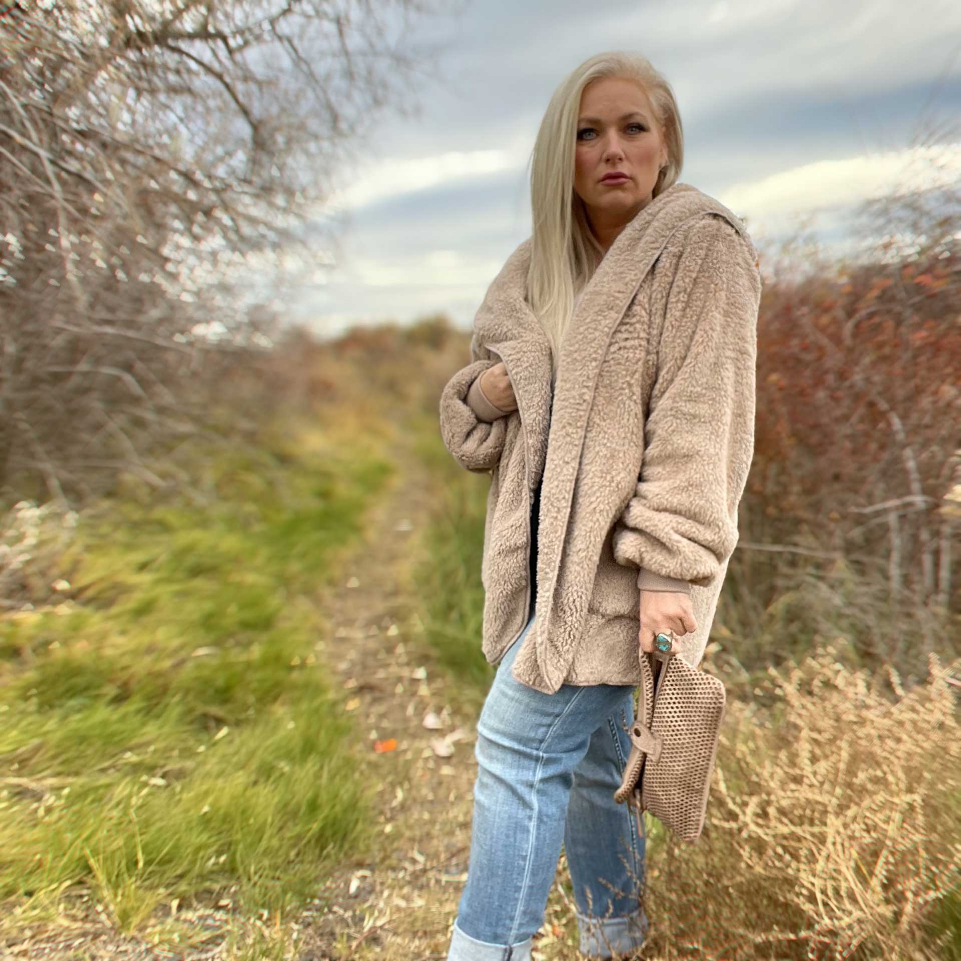 So Cozy Hooded Cardigan (Khaki)