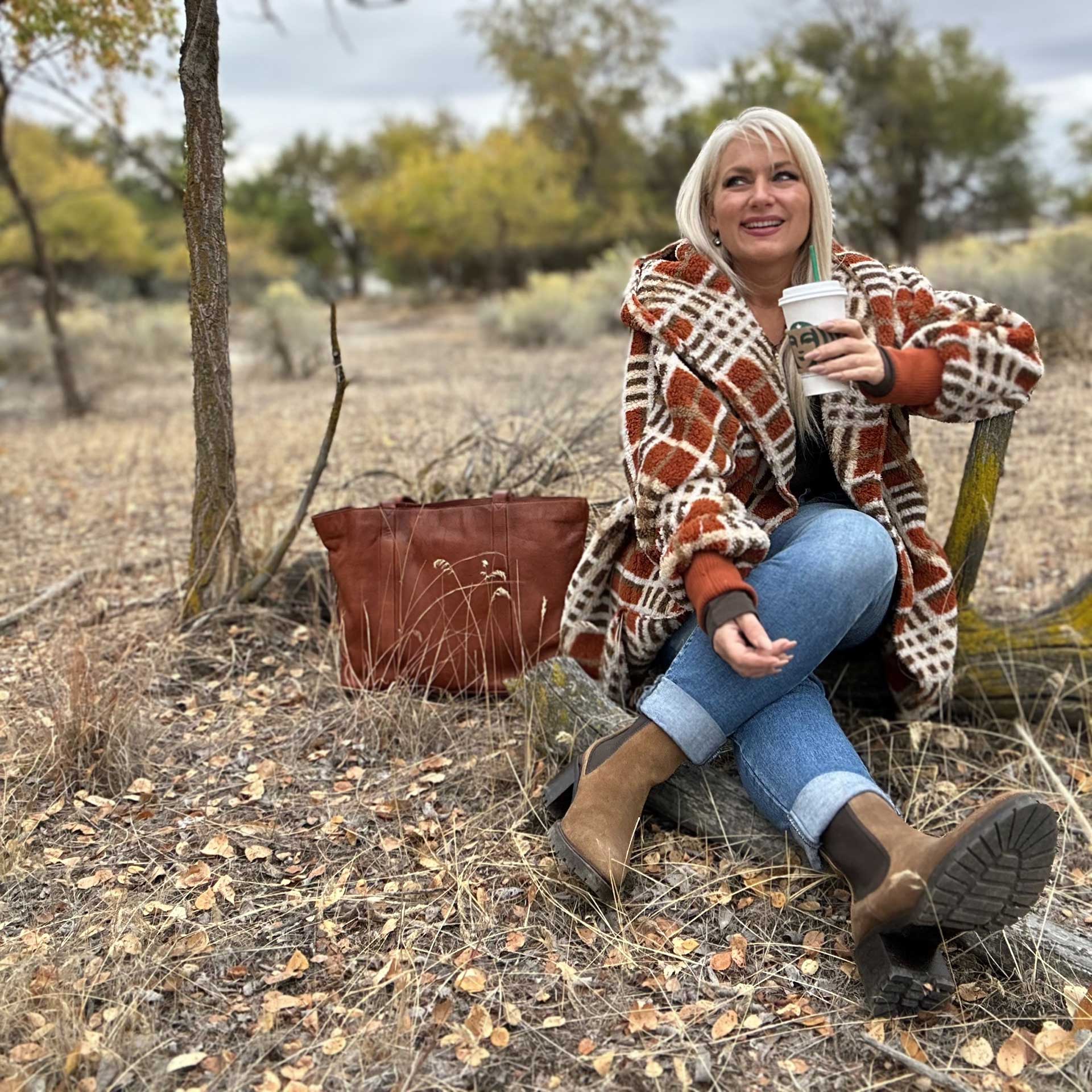 So Cozy Plaid Cardigan (Rust)