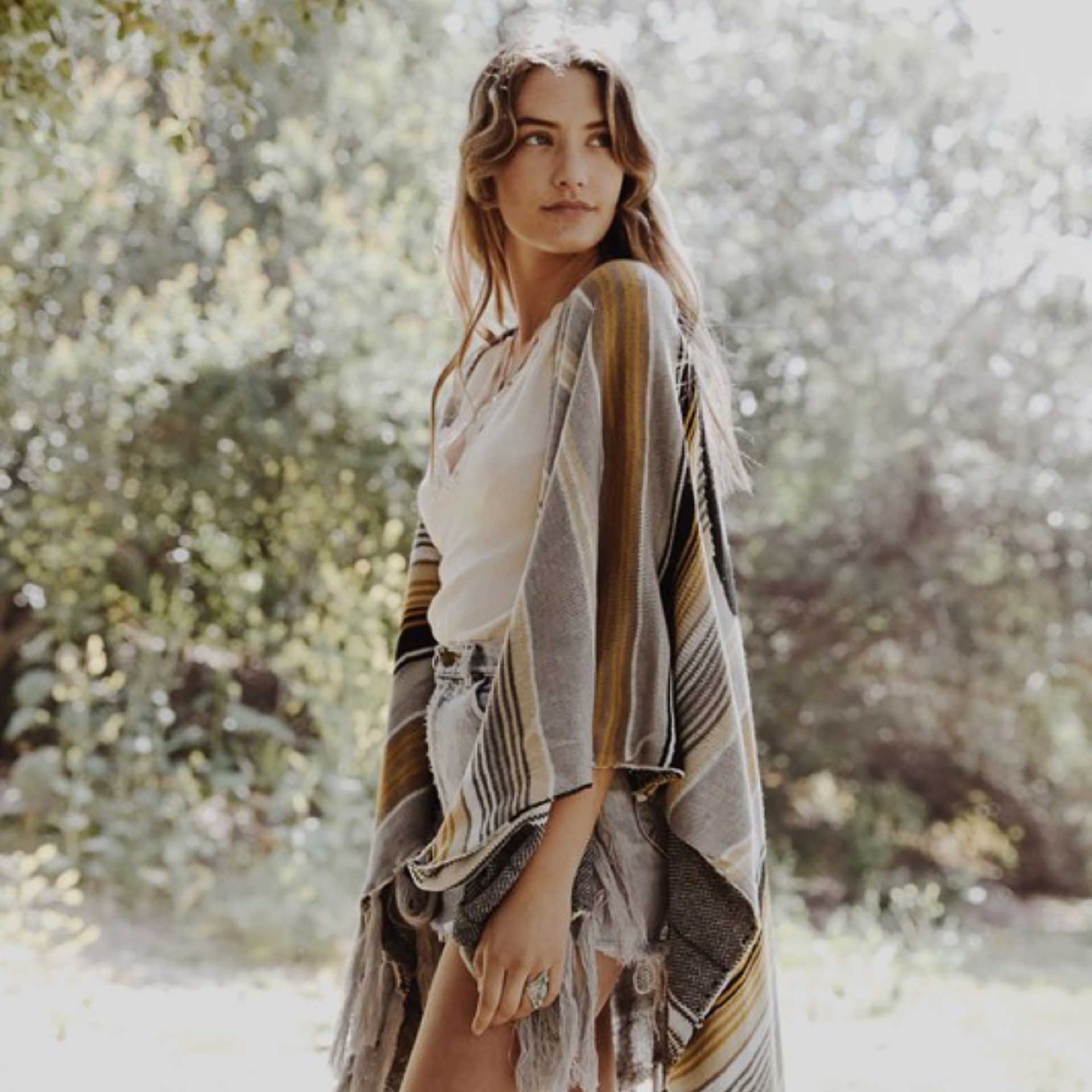 Squash Blossom Cow Skull Poncho