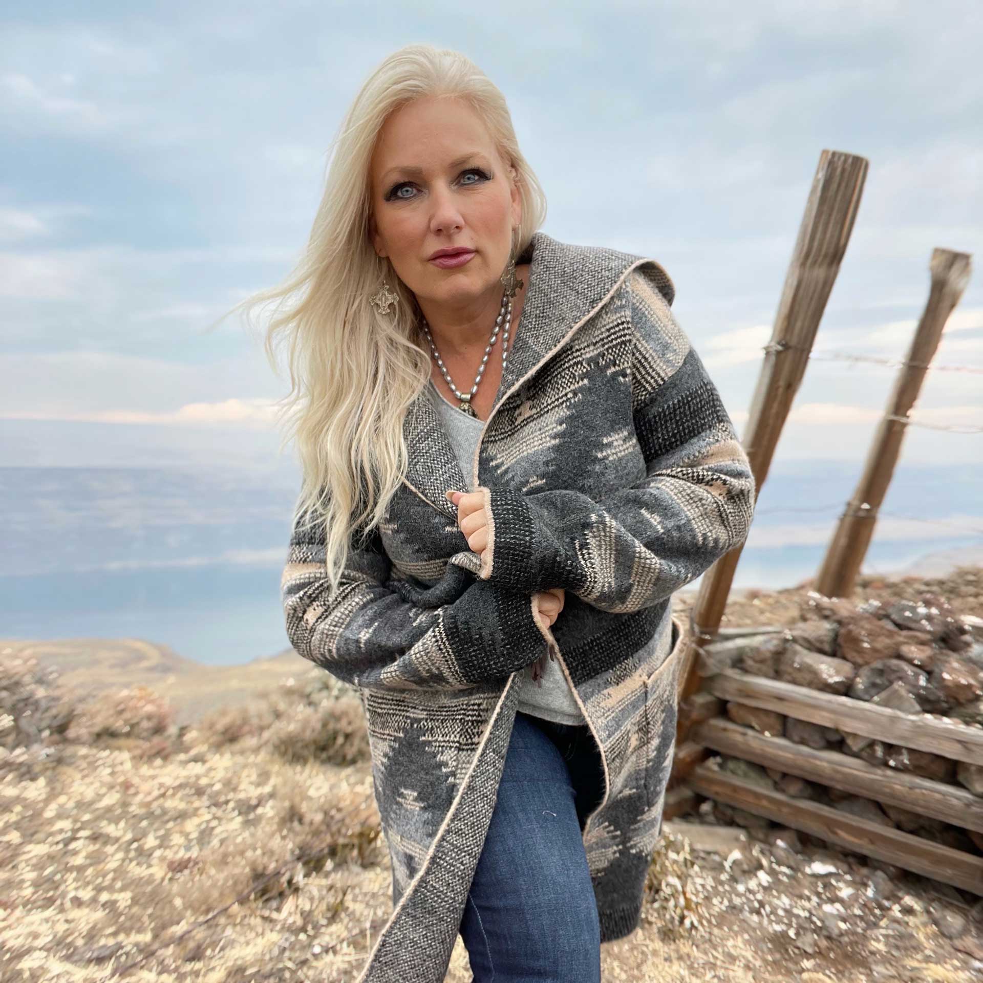 Stormy Skies Hooded Cardigan