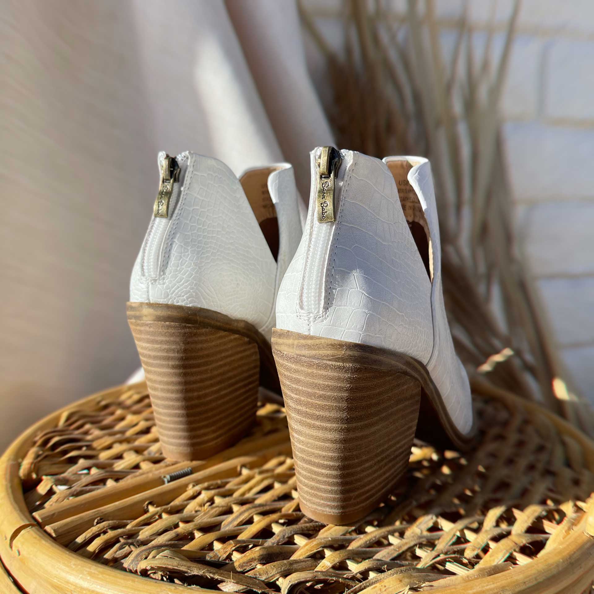 Tallulah Crock Embossed Bootie (Ivory)