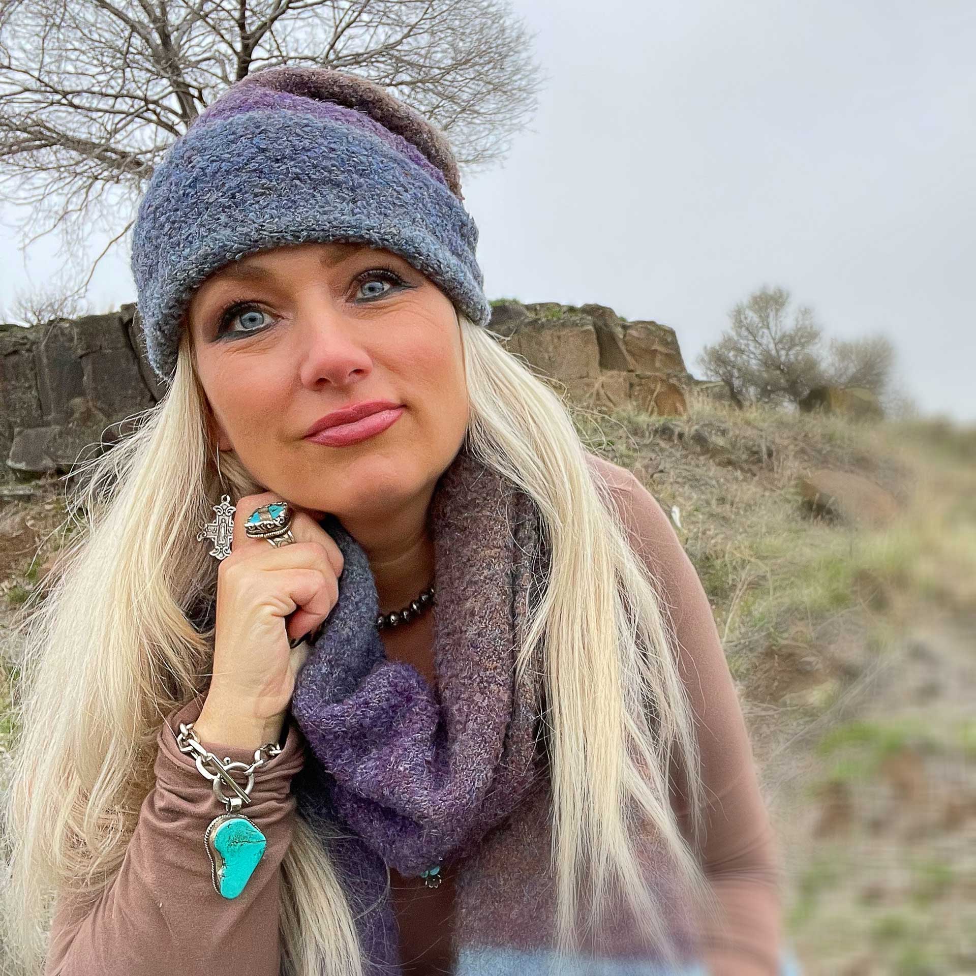 The Upside Ombré Shearling Beanie (Indigo)