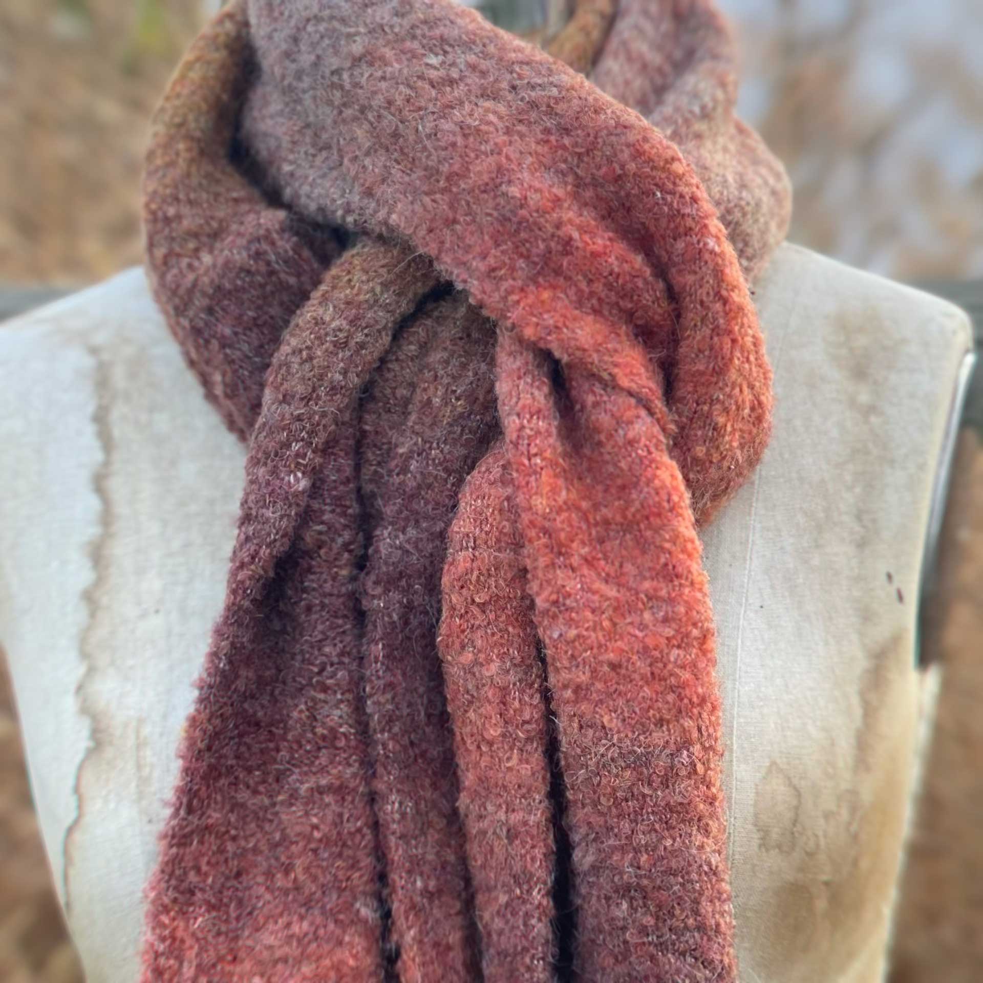 The Upside Ombré Shearling Scarf (Clay)