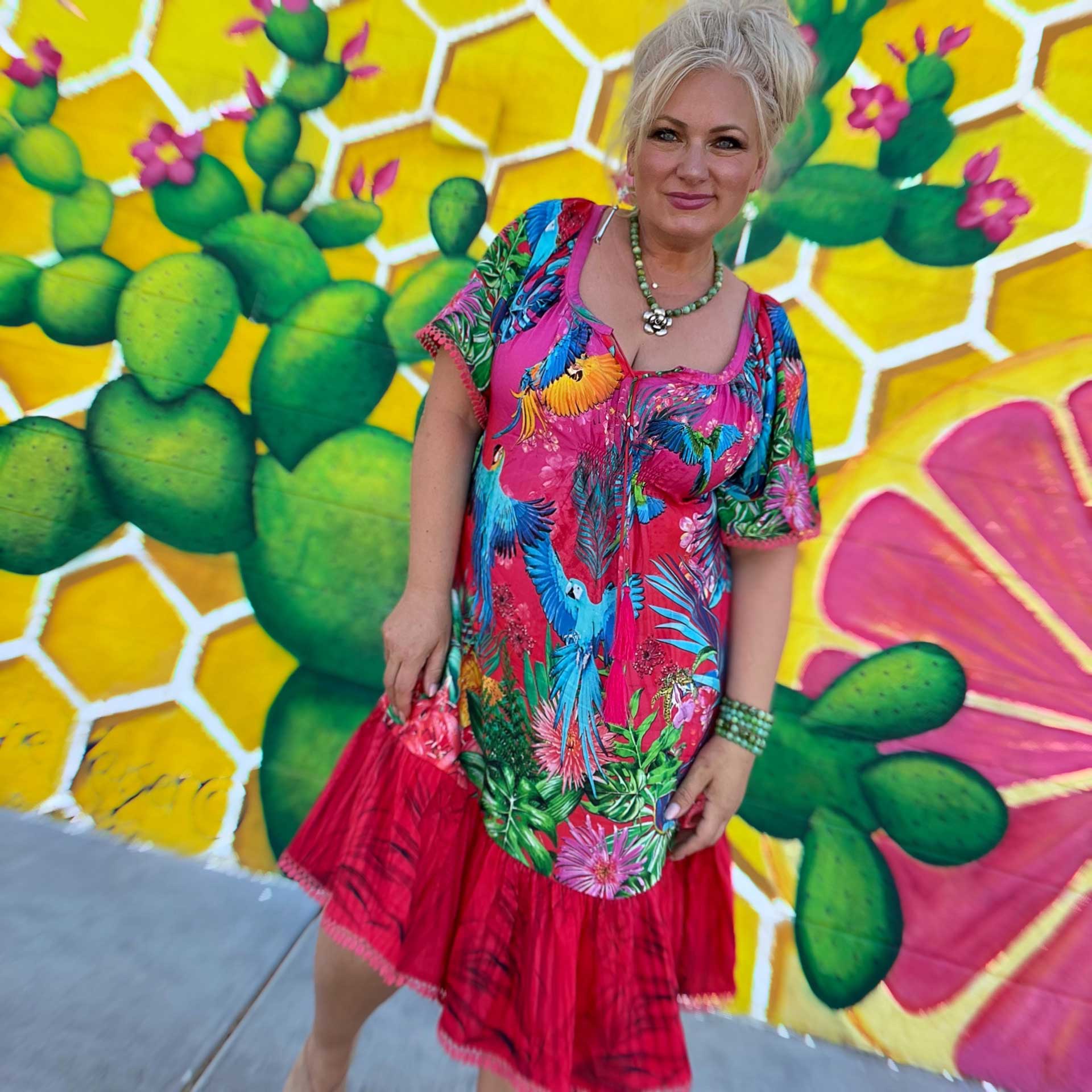 Tropical Persuasions Parrot Dress