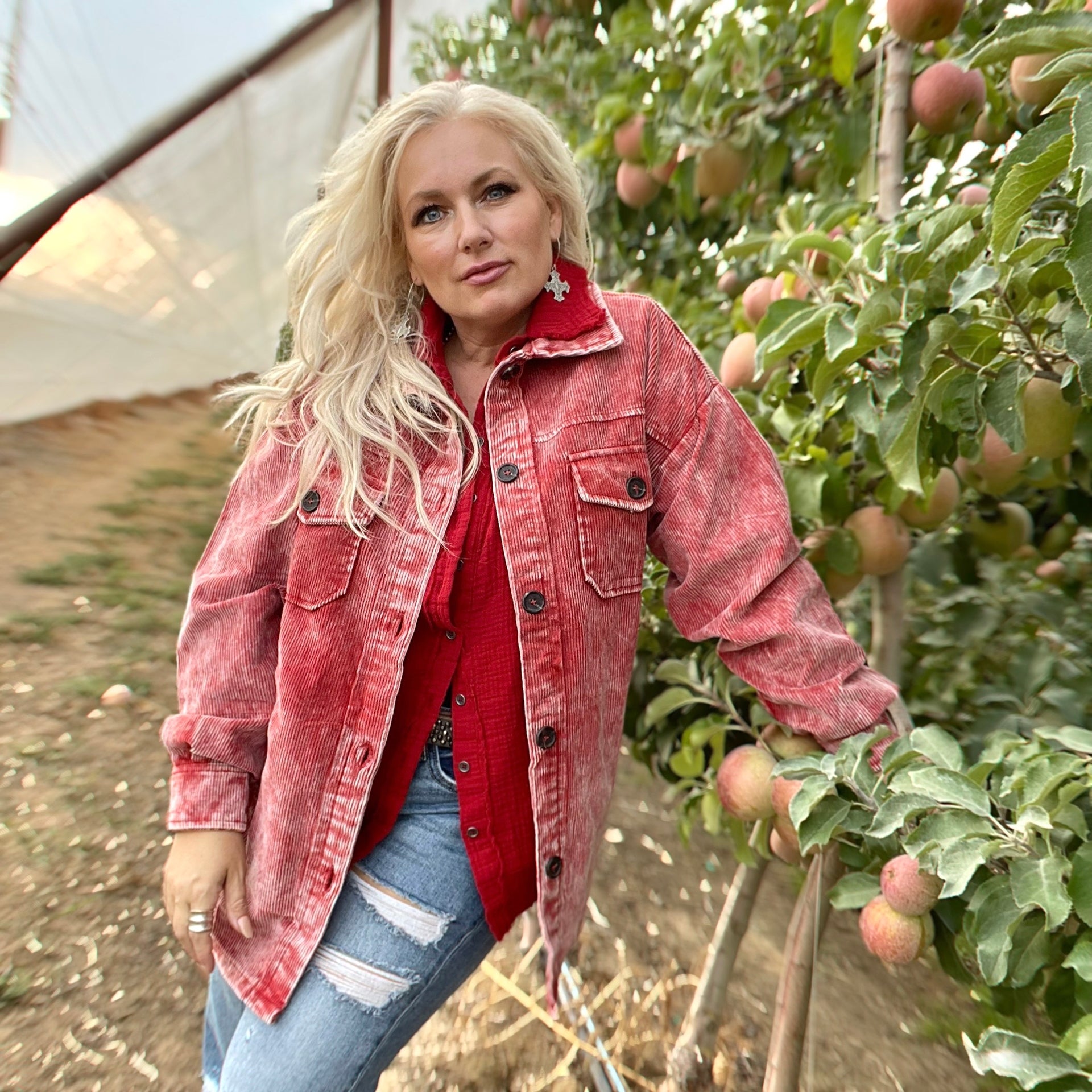 Urban Skies Cord Jacket (Apple Red)
