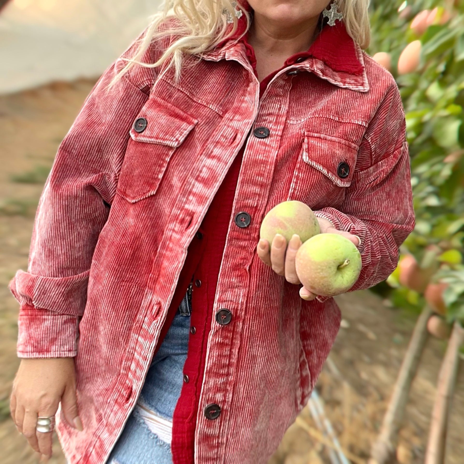 Urban Skies Cord Jacket (Apple Red)