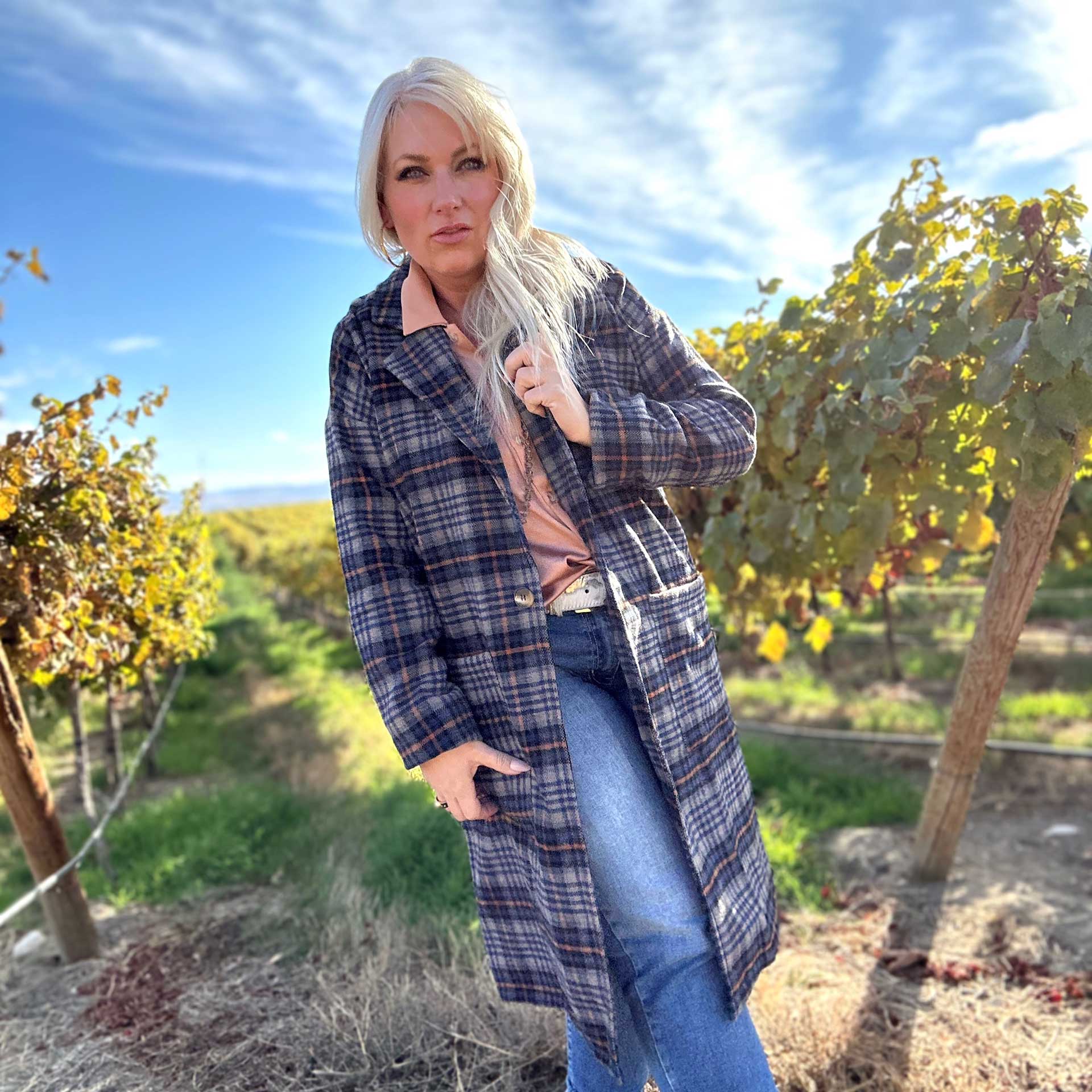 Veronica Plaid Jacket (Blue)